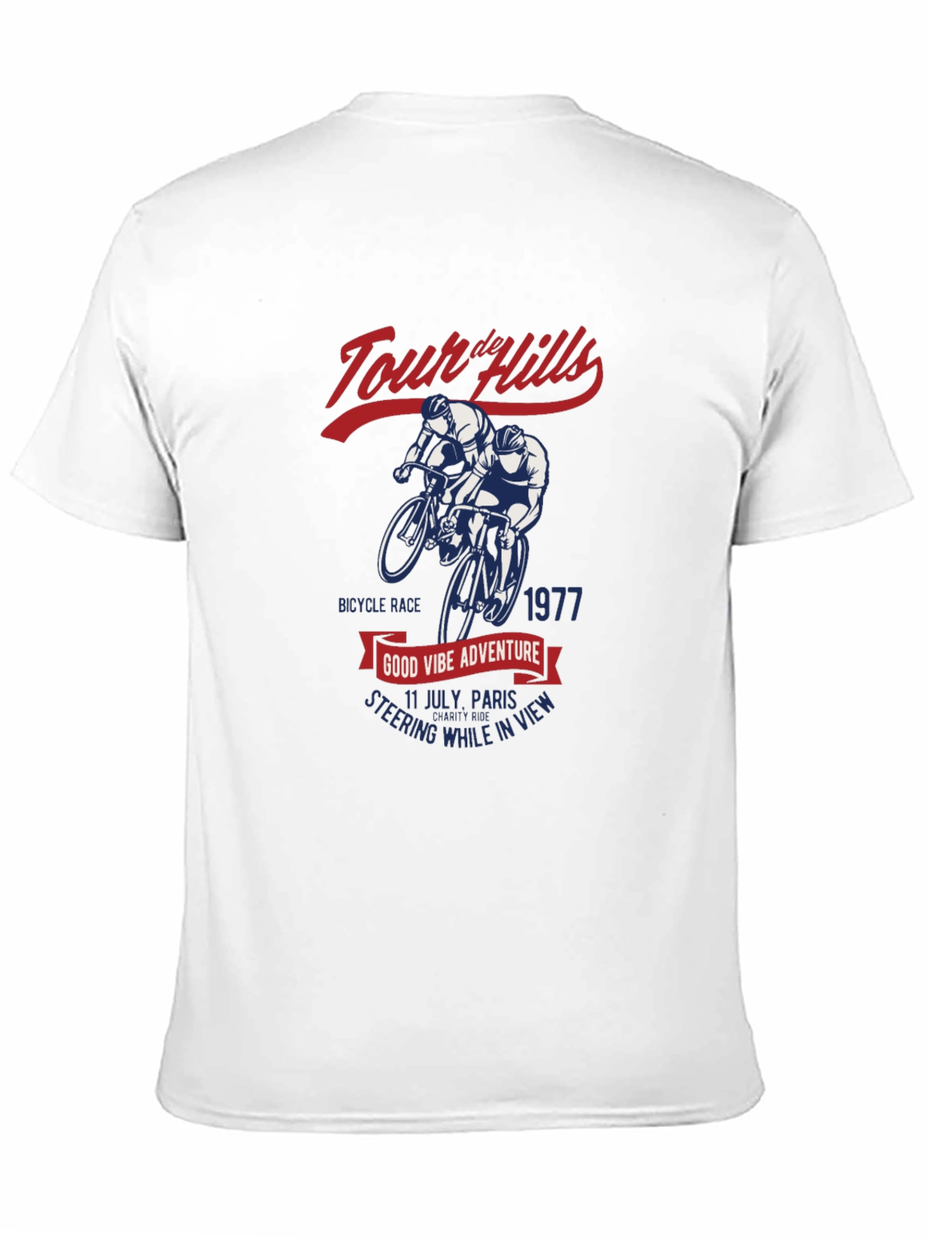 Black Tour de Hills Cycling T-Shirt - Vintage Style view 11