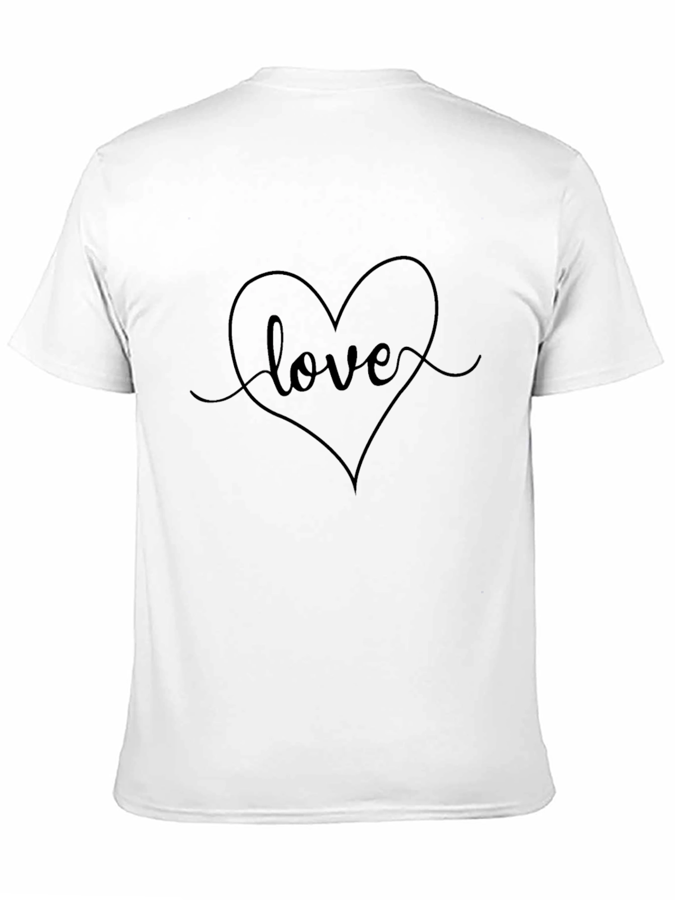 Black Love Heart Graphic Tee - Black Casual T-Shirt view 11