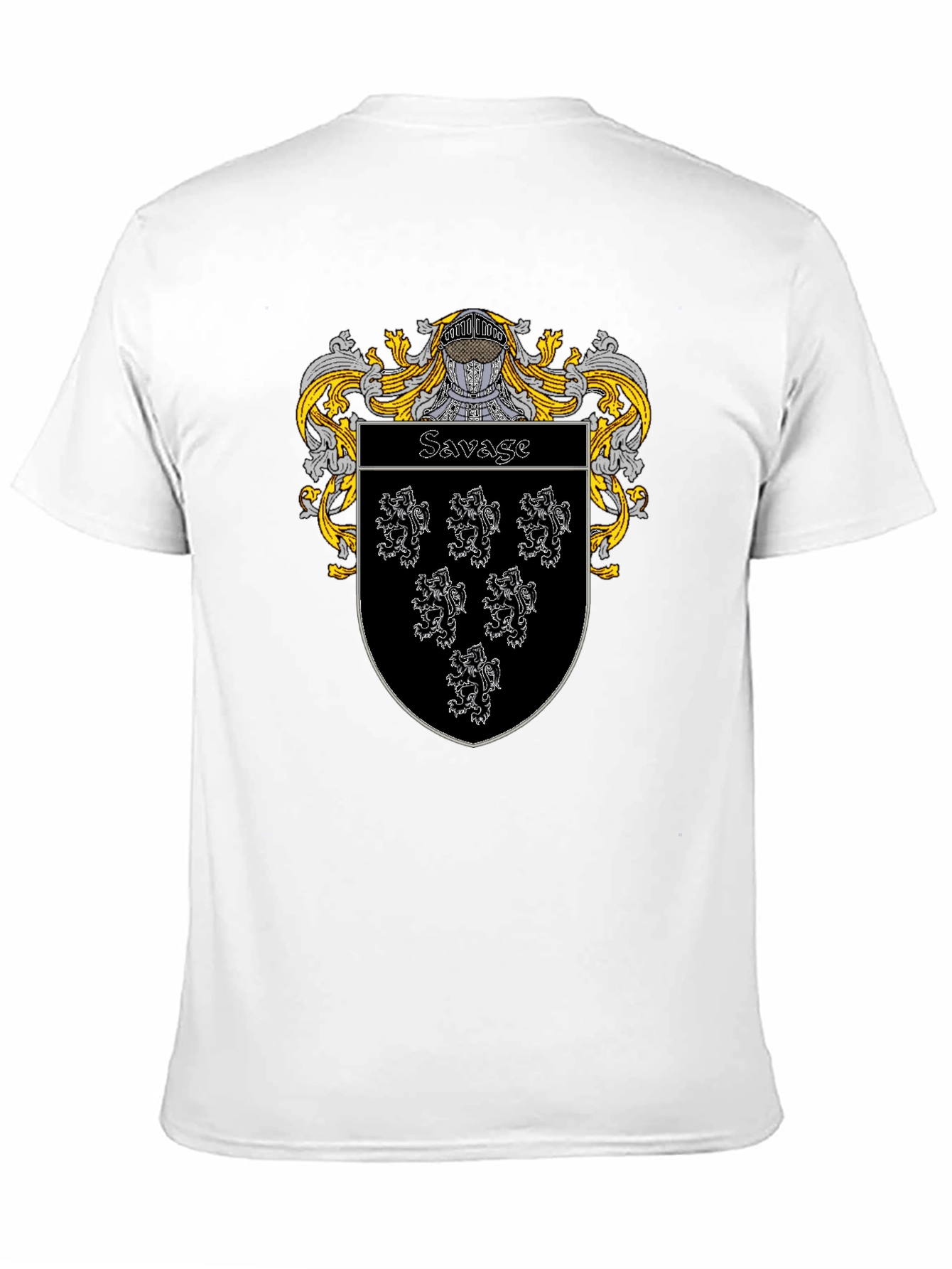 Black Savage Family Crest Black T-Shirt view 11