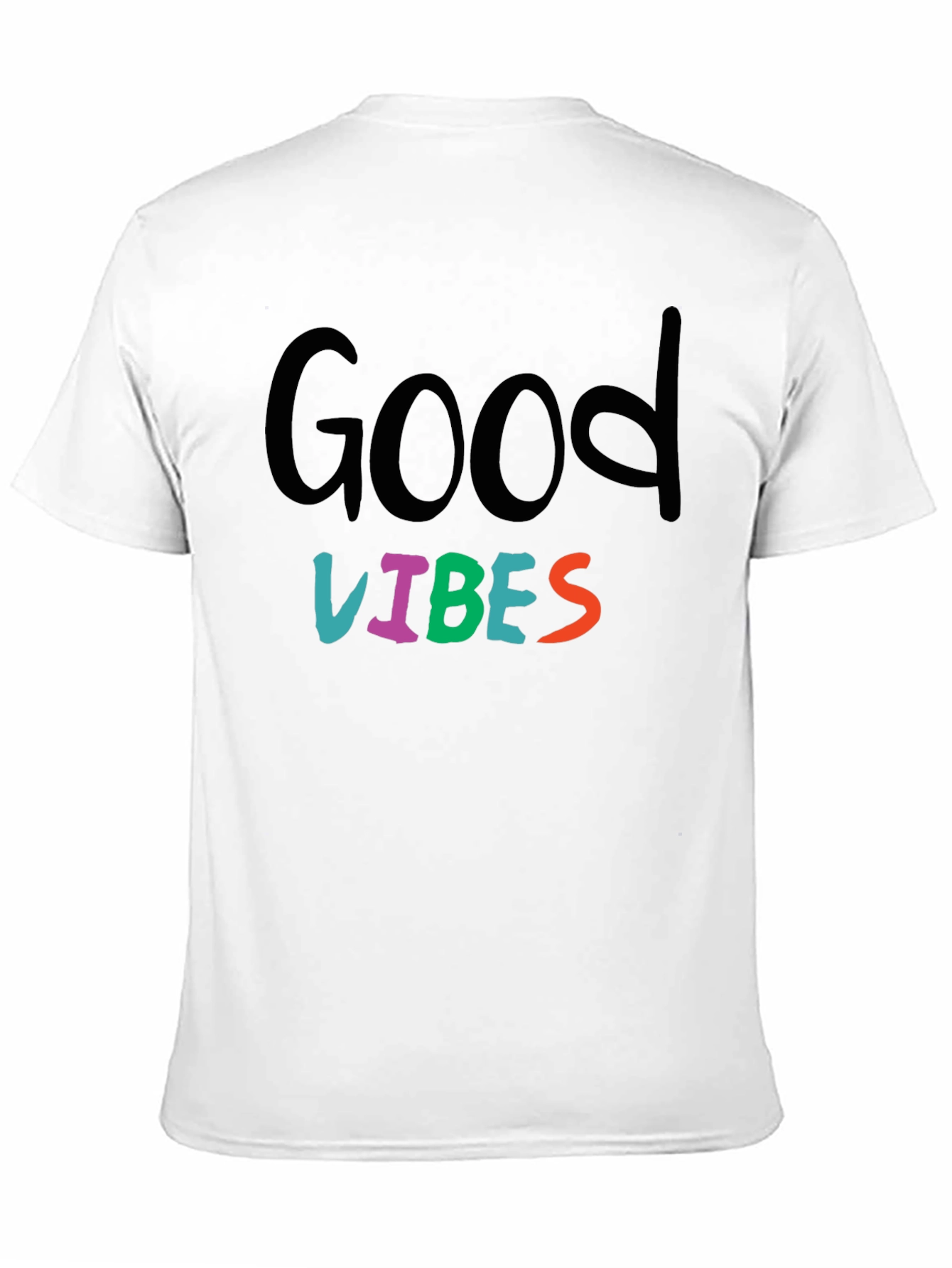 Black Good Vibes Graphic Print Black T-Shirt view 11