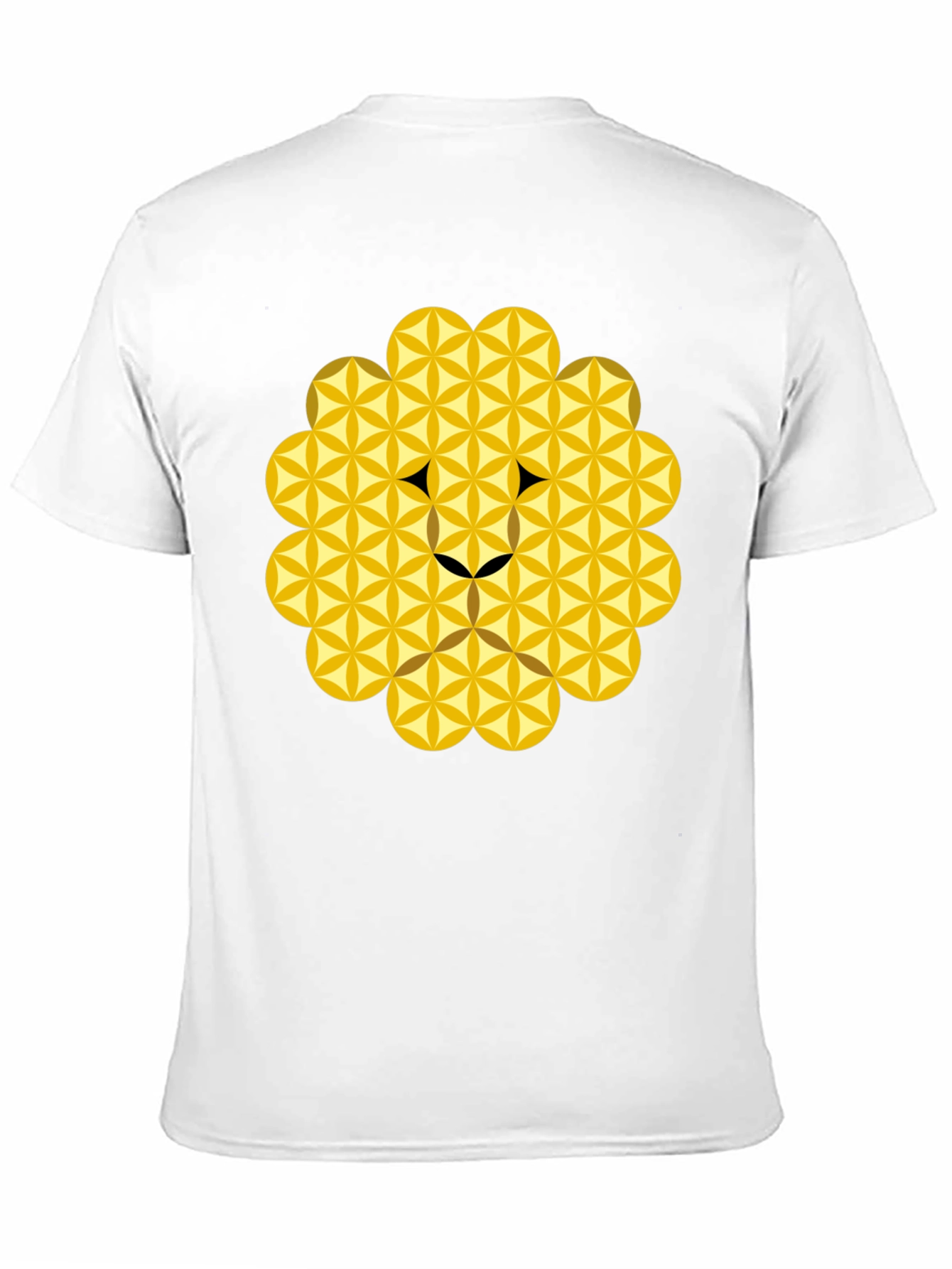 Black Geometric Flower of Life Lion Head Black T-Shirt view 11