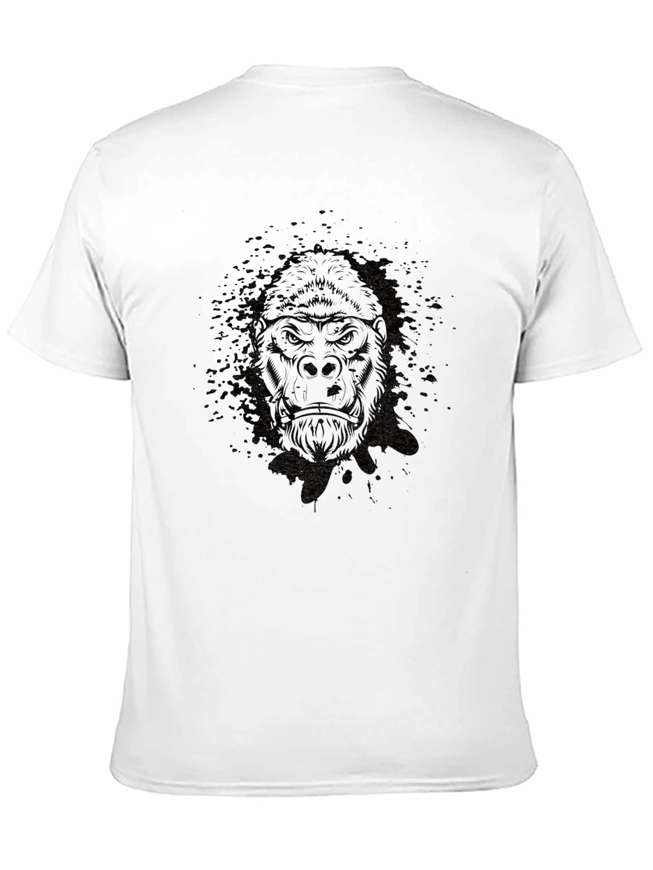 Black Men's Black Gorilla Graphic T-Shirt view 11
