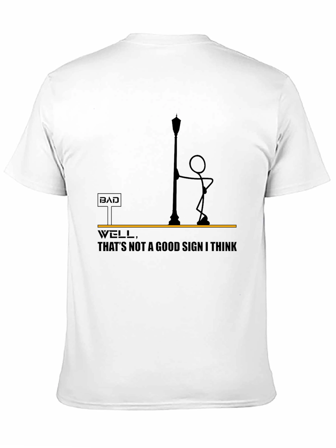 Black Bad Sign T-Shirt - Funny Stick Figure Design view 11