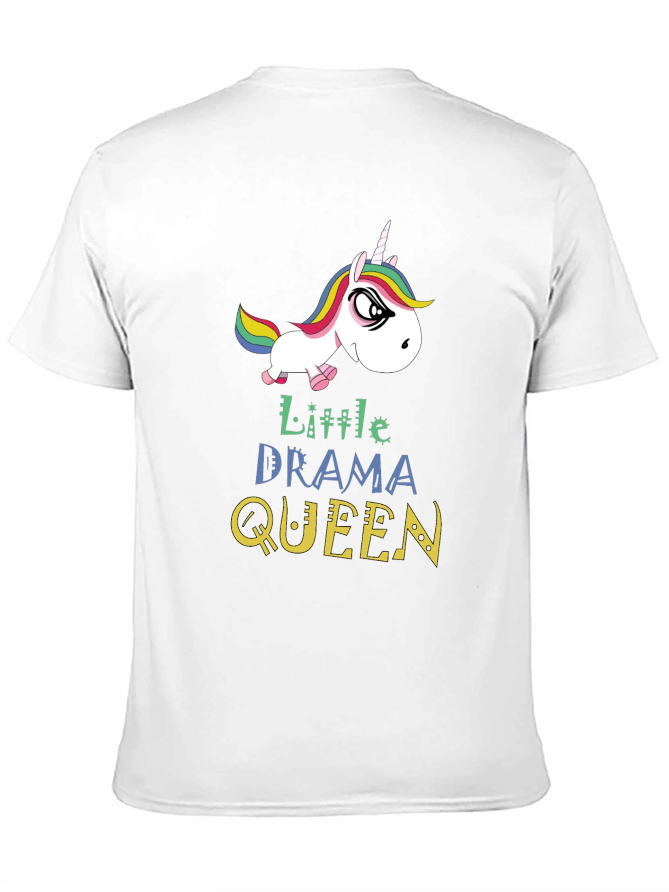 Black Little Drama Queen Unicorn Graphic T-Shirt view 11