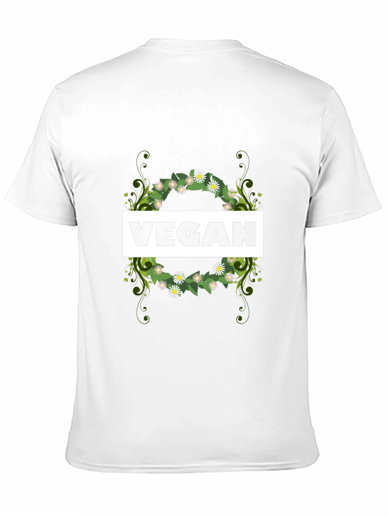 Black Vegan Floral Wreath Tee view 11