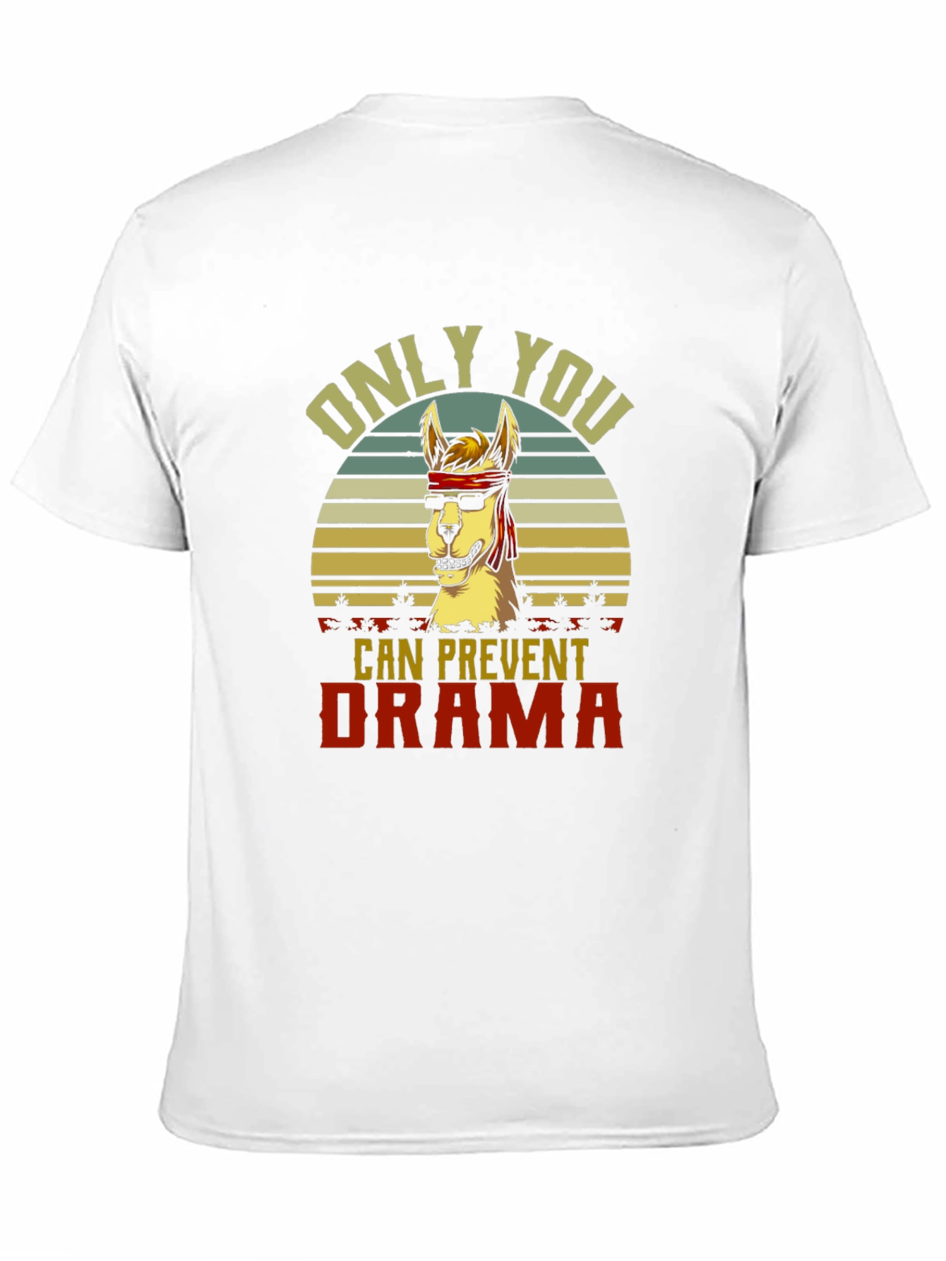Black Only You Can Prevent Drama Llama T-Shirt view 11