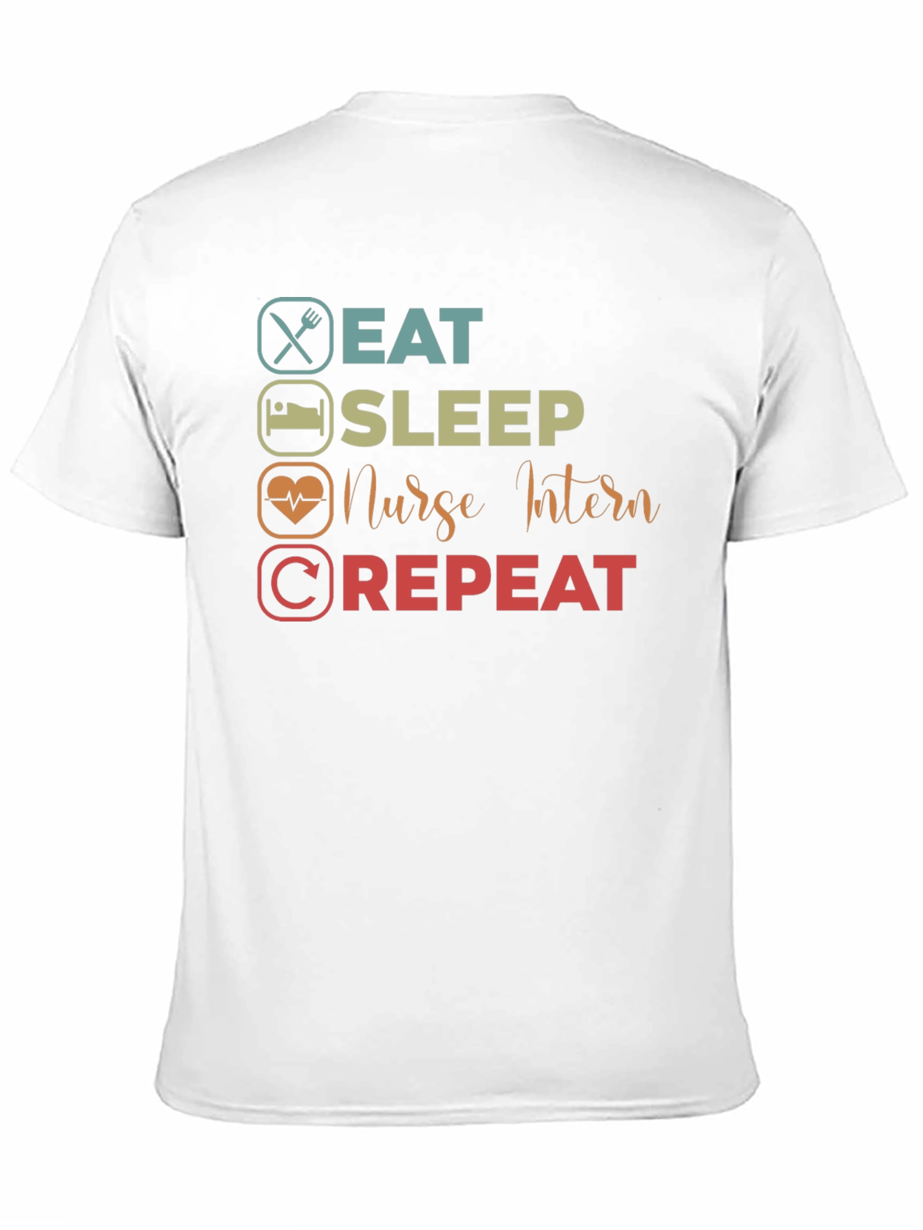 Black Eat Sleep Nurse Intern Repeat T-Shirt view 11
