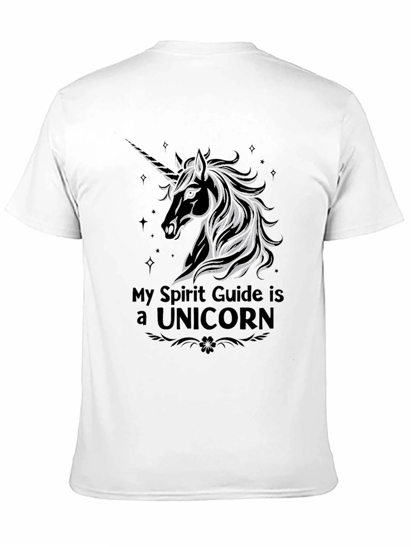 Black My Spirit Guide is a Unicorn Graphic T-Shirt view 11