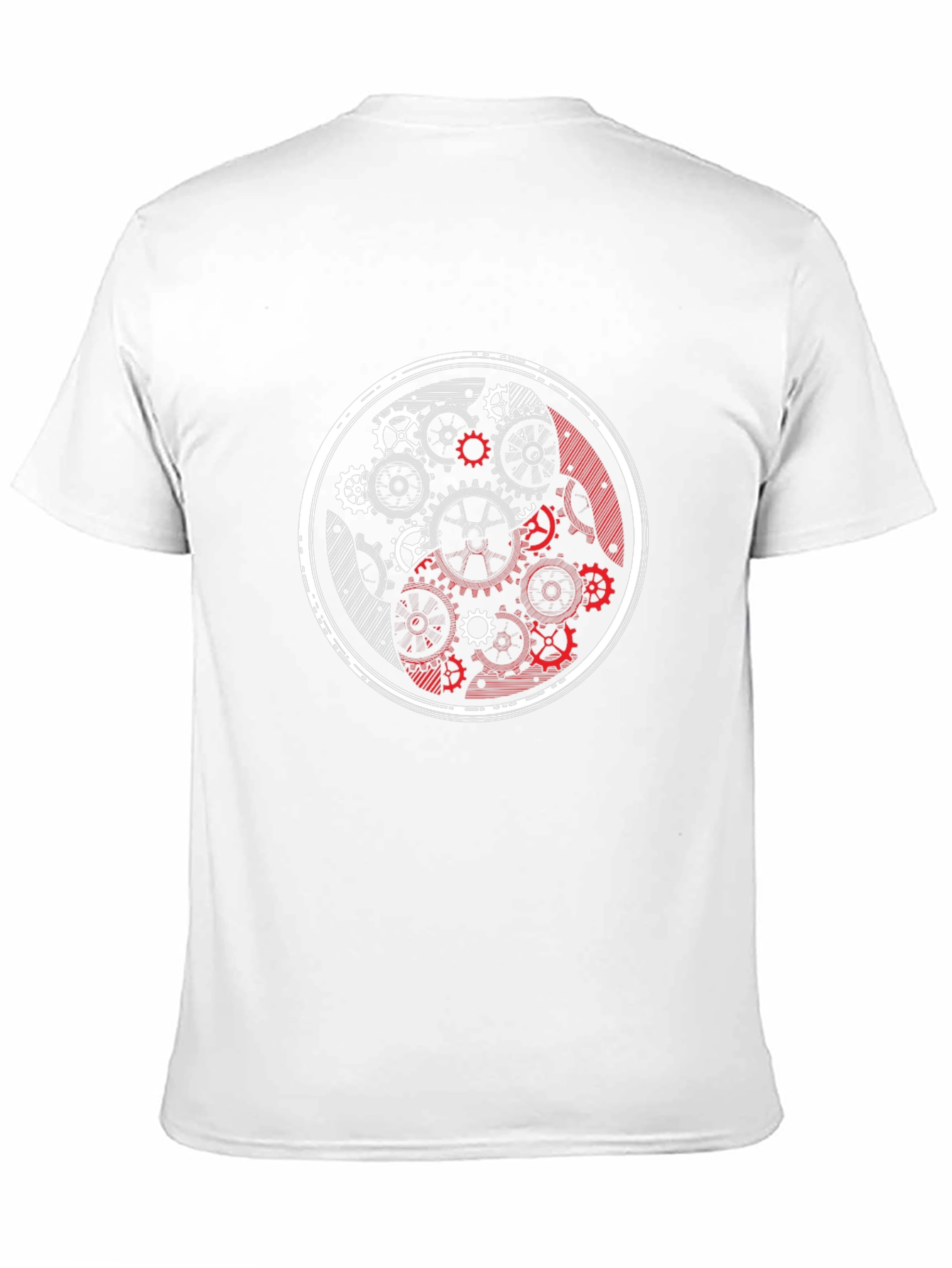 Black Yin Yang Gears Black Graphic Tee view 11