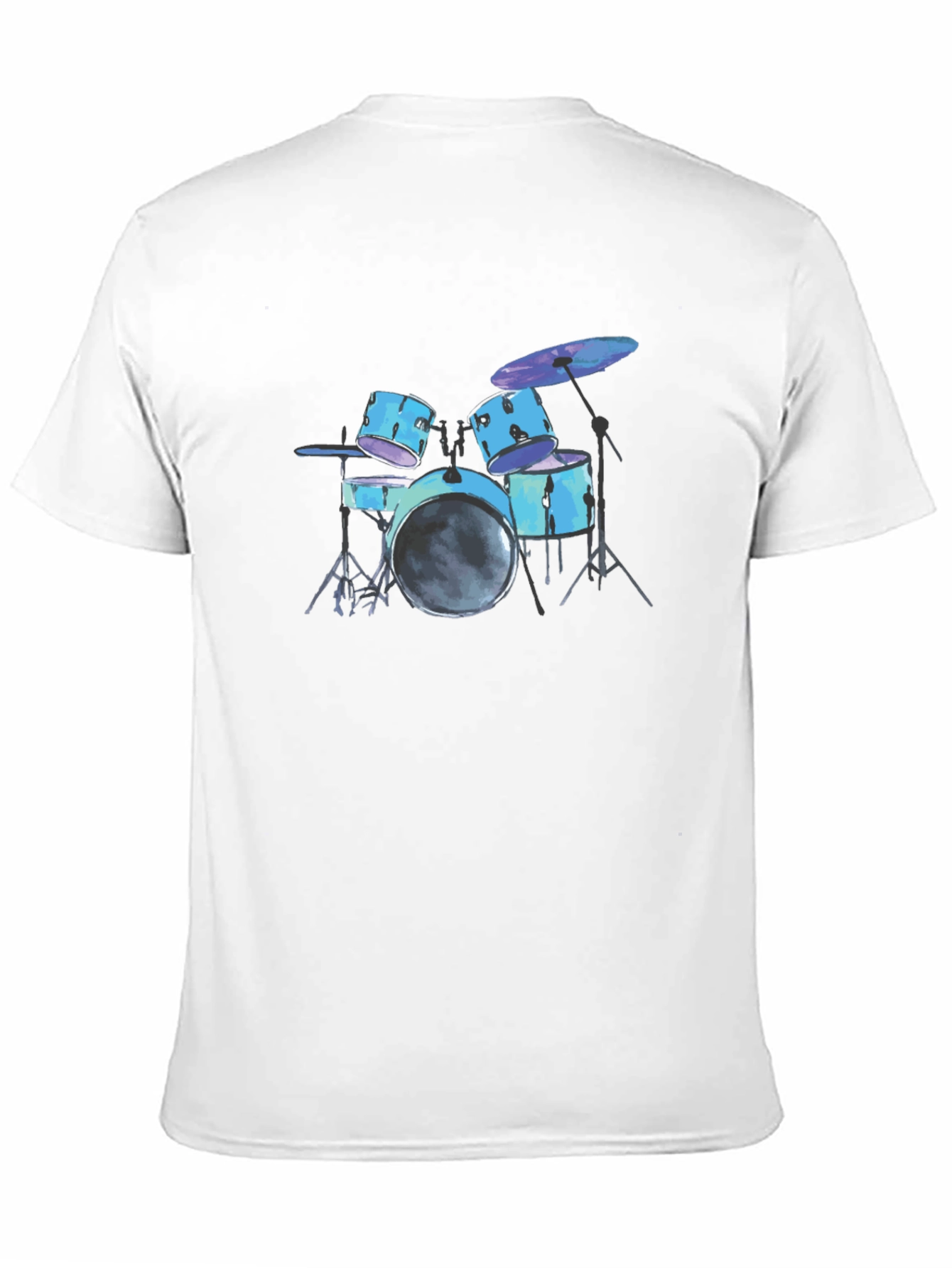 Black Drum Kit Graphic Tee - Black Cotton T-Shirt view 11