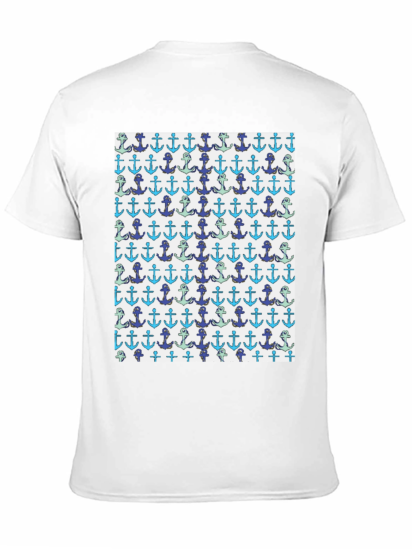 Black Anchor Pattern T-Shirt - Nautical Theme view 11