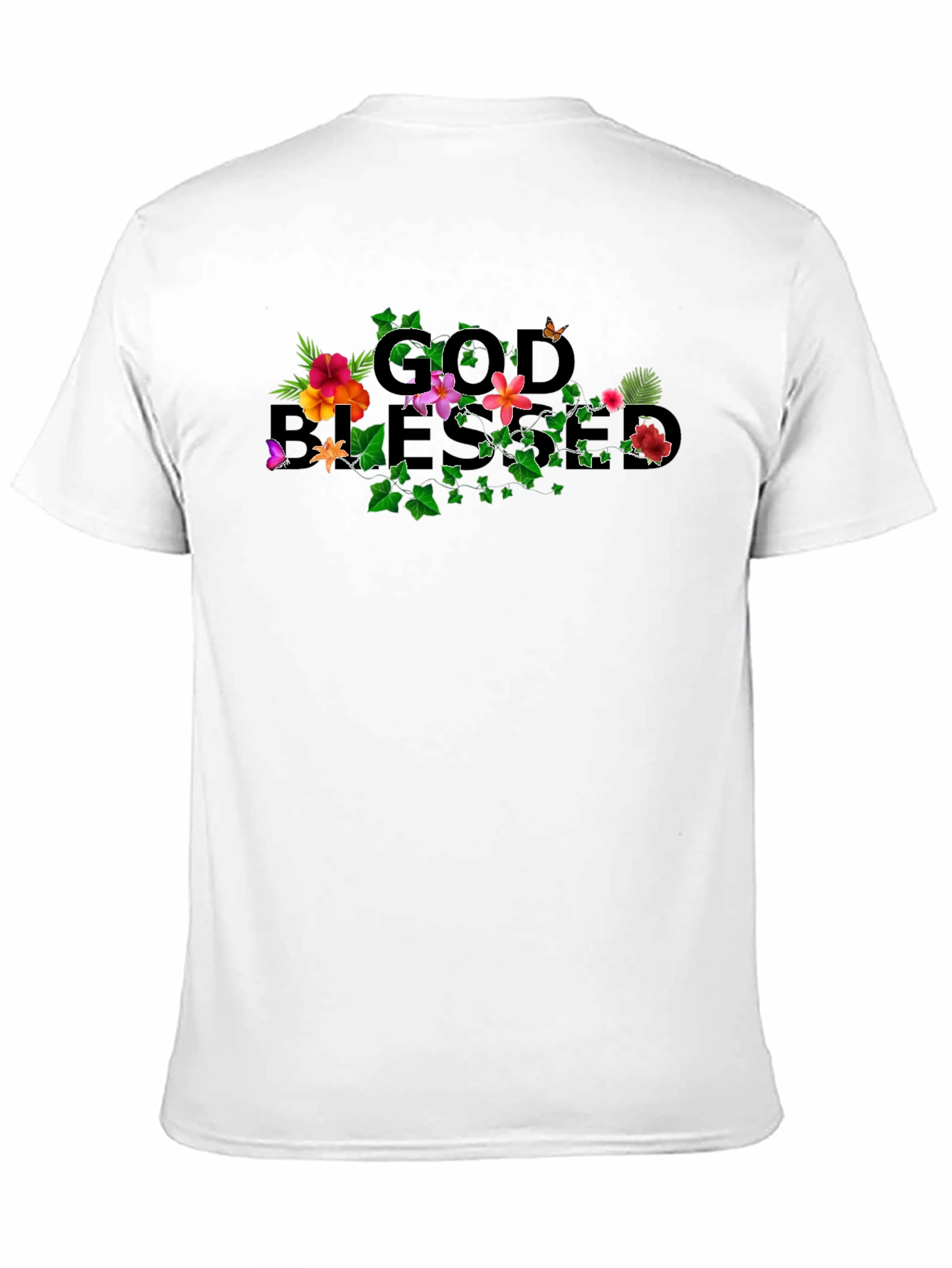 Black God Blessed Floral T-Shirt view 11