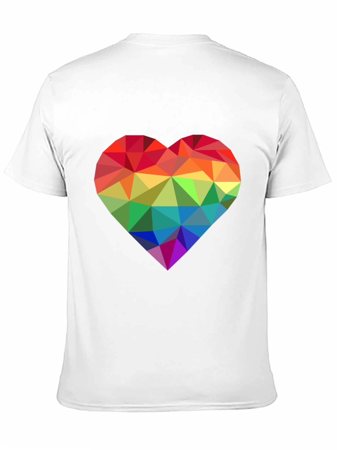 Black Geometric Rainbow Heart Graphic Tee - Pride Love view 11