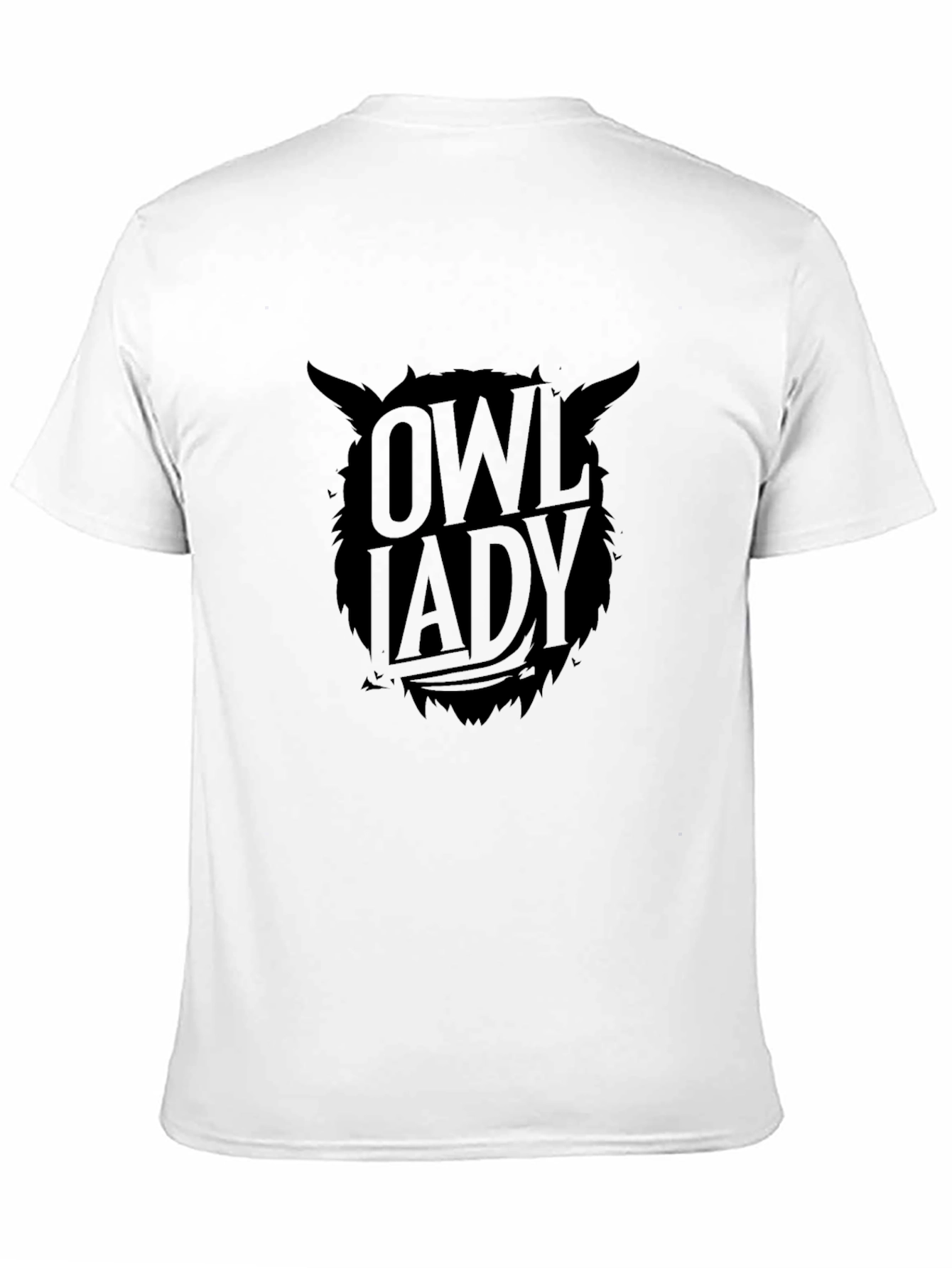 Black Owl Lady Graphic Print Black T-Shirt view 11