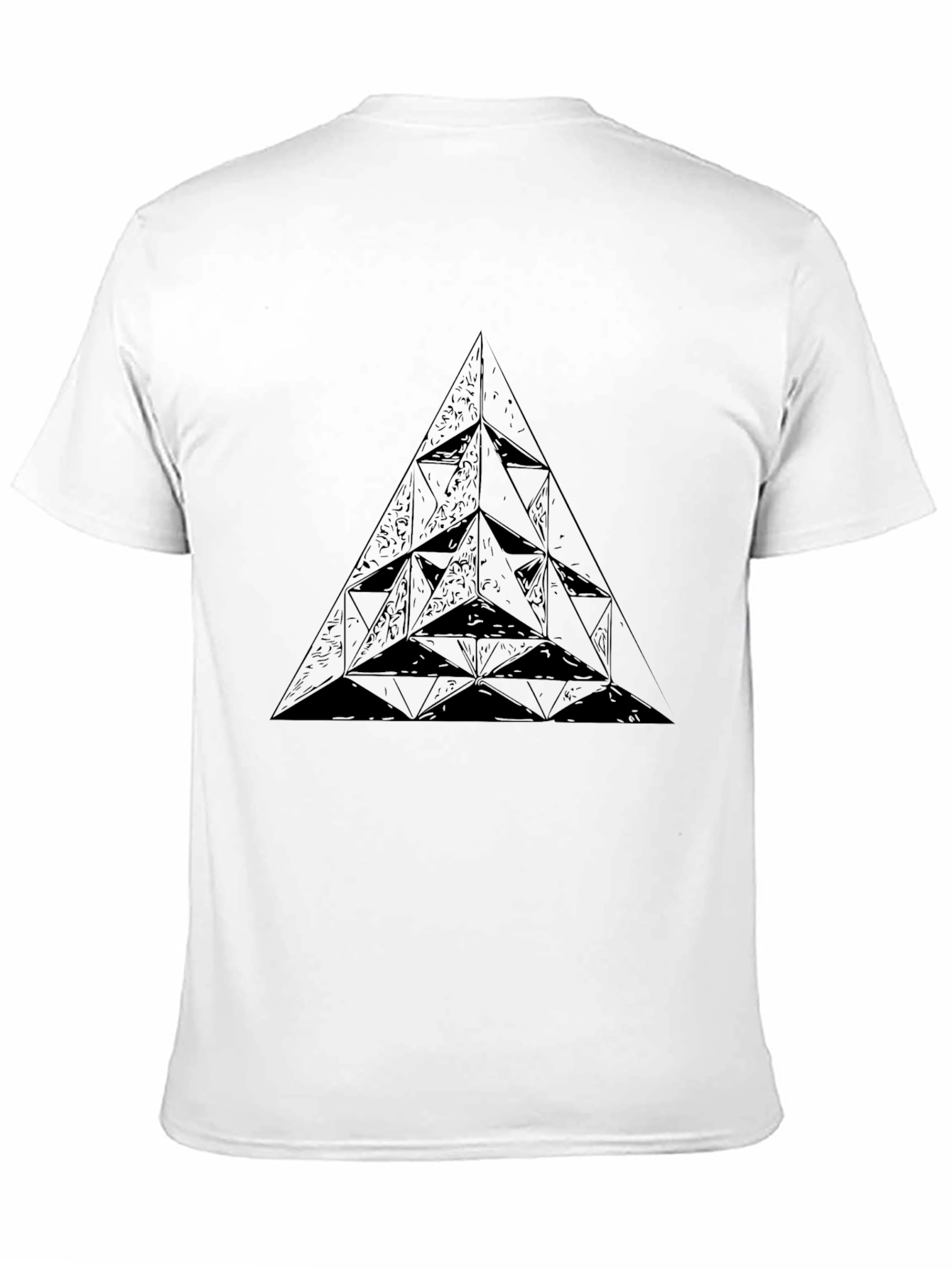 Black Geometric Triangle Black Graphic Tee view 11