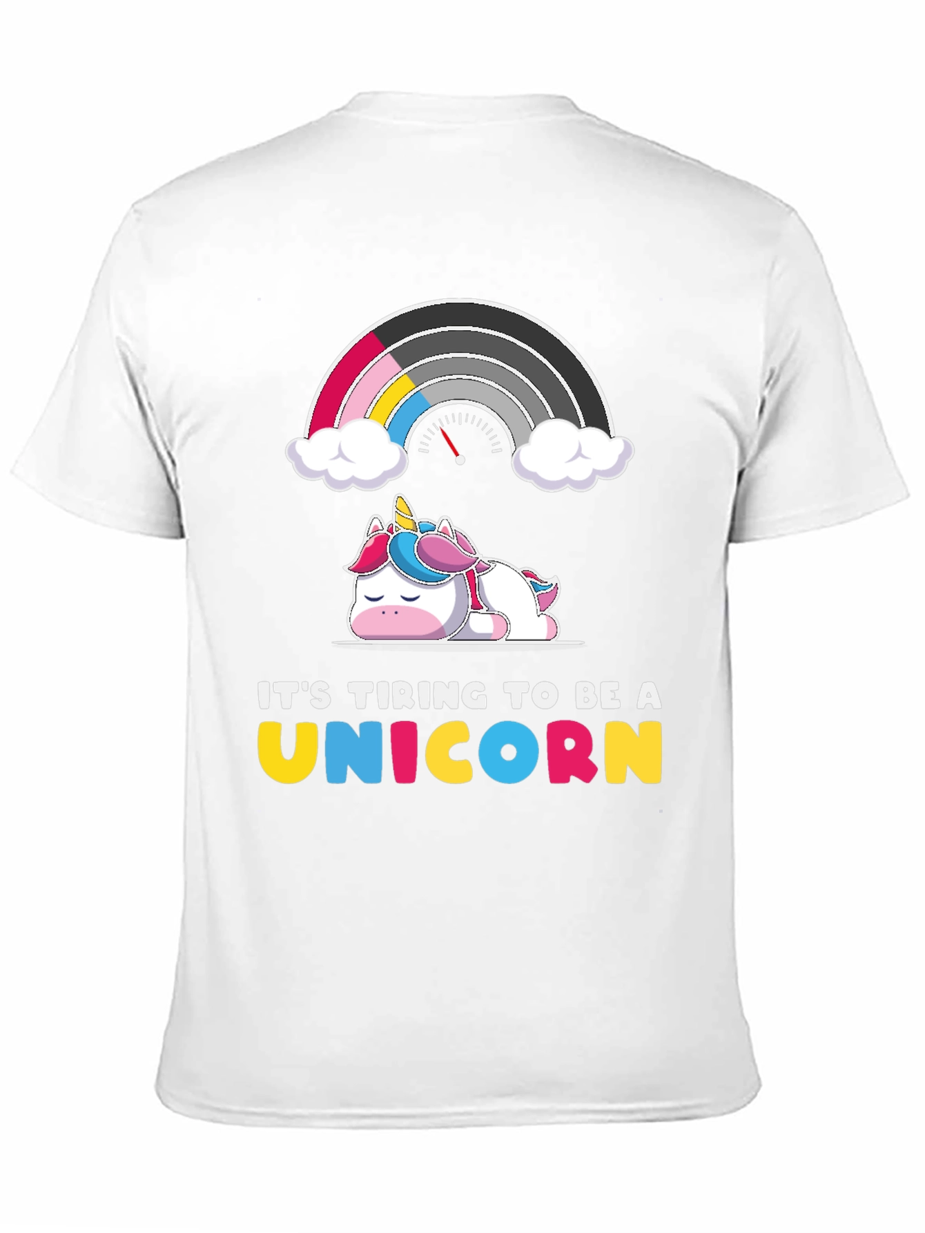 Black Tiring Unicorn Graphic Tee - Black Cotton T-Shirt view 11