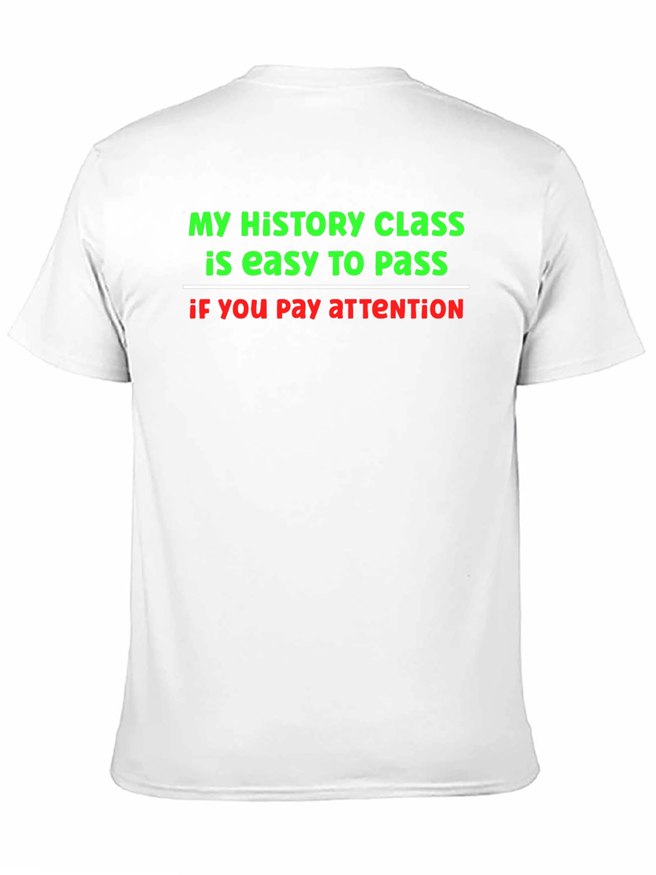 Black Funny History Class T-Shirt - Pay Attention To Pass! view 11