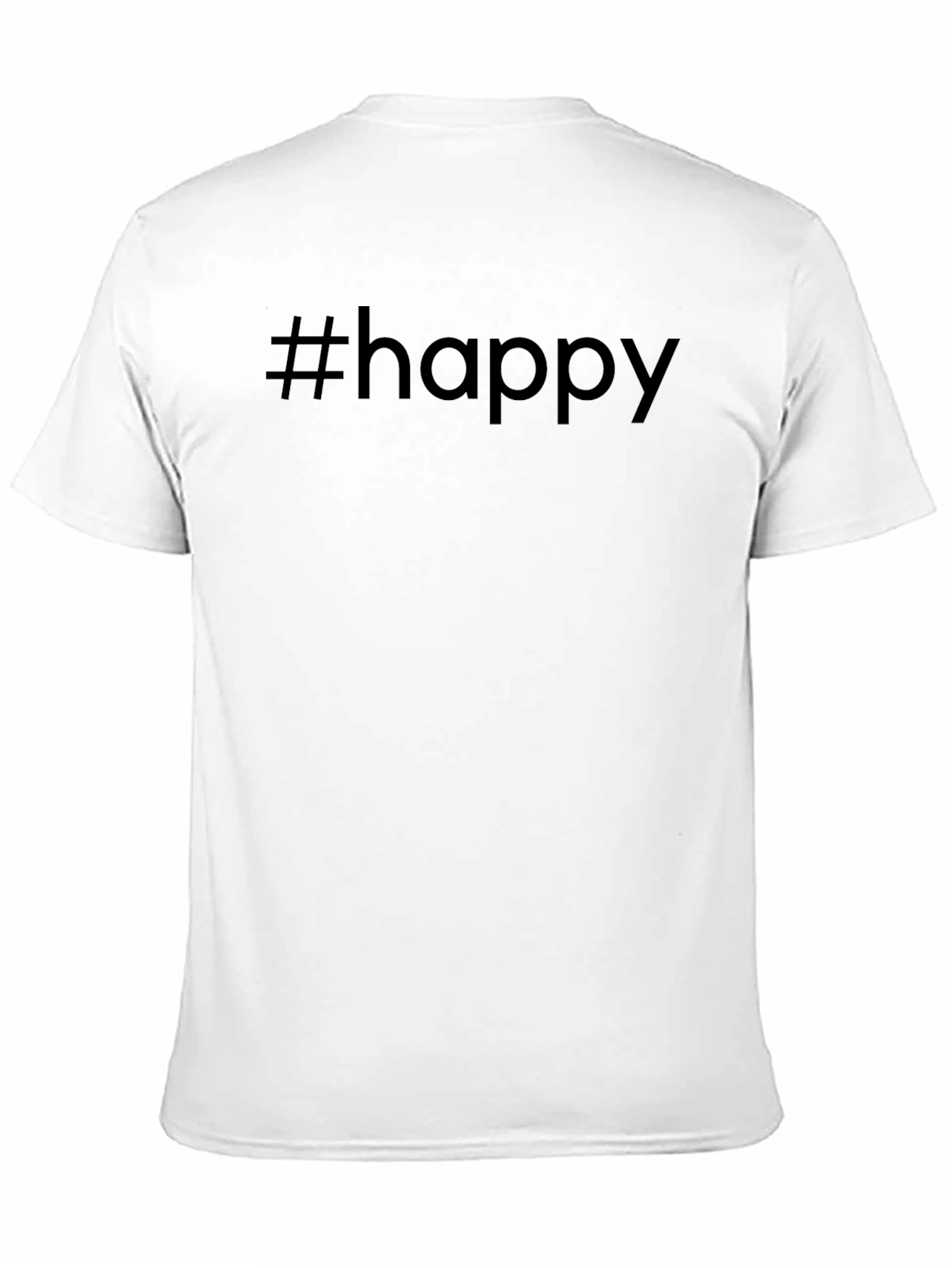 Black #happy Graphic Tee - Black Casual T-Shirt view 11