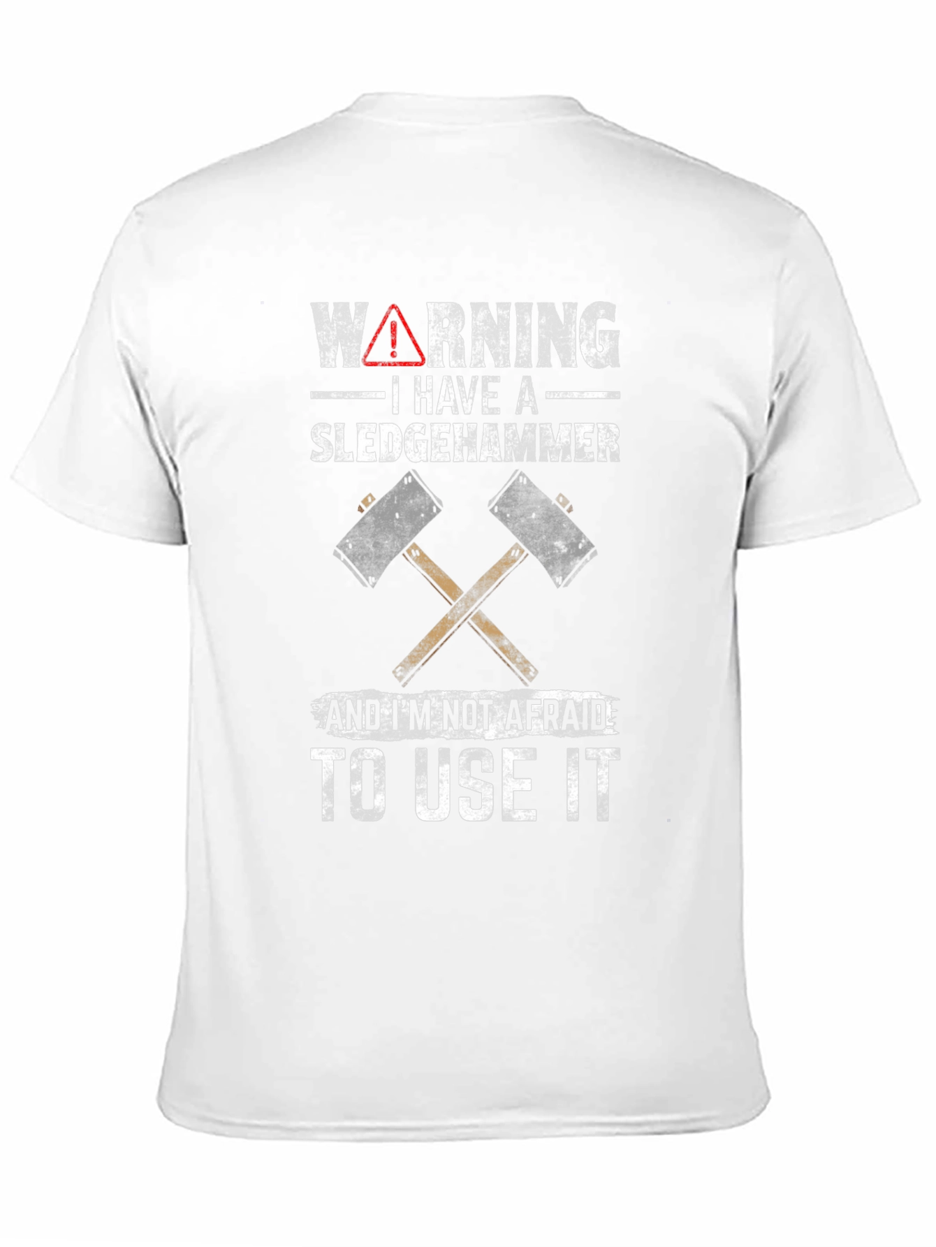 Black Warning Sledgehammer Graphic Tee view 11