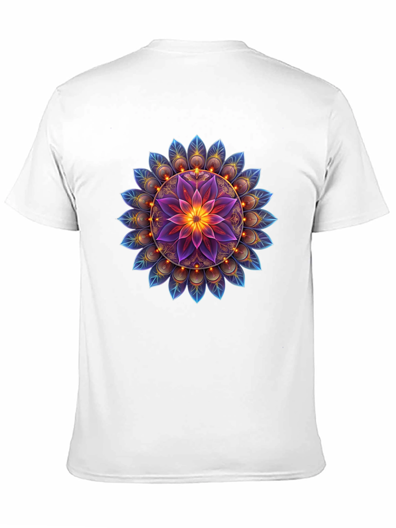 Black Floral Mandala Graphic Tee - Black Cotton Blend view 11