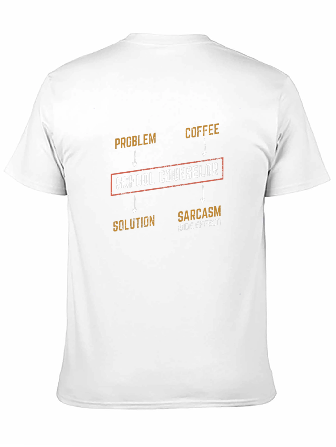 Black School Counselor T-Shirt: Problem, Coffee, Solution, Sarcasm view 11