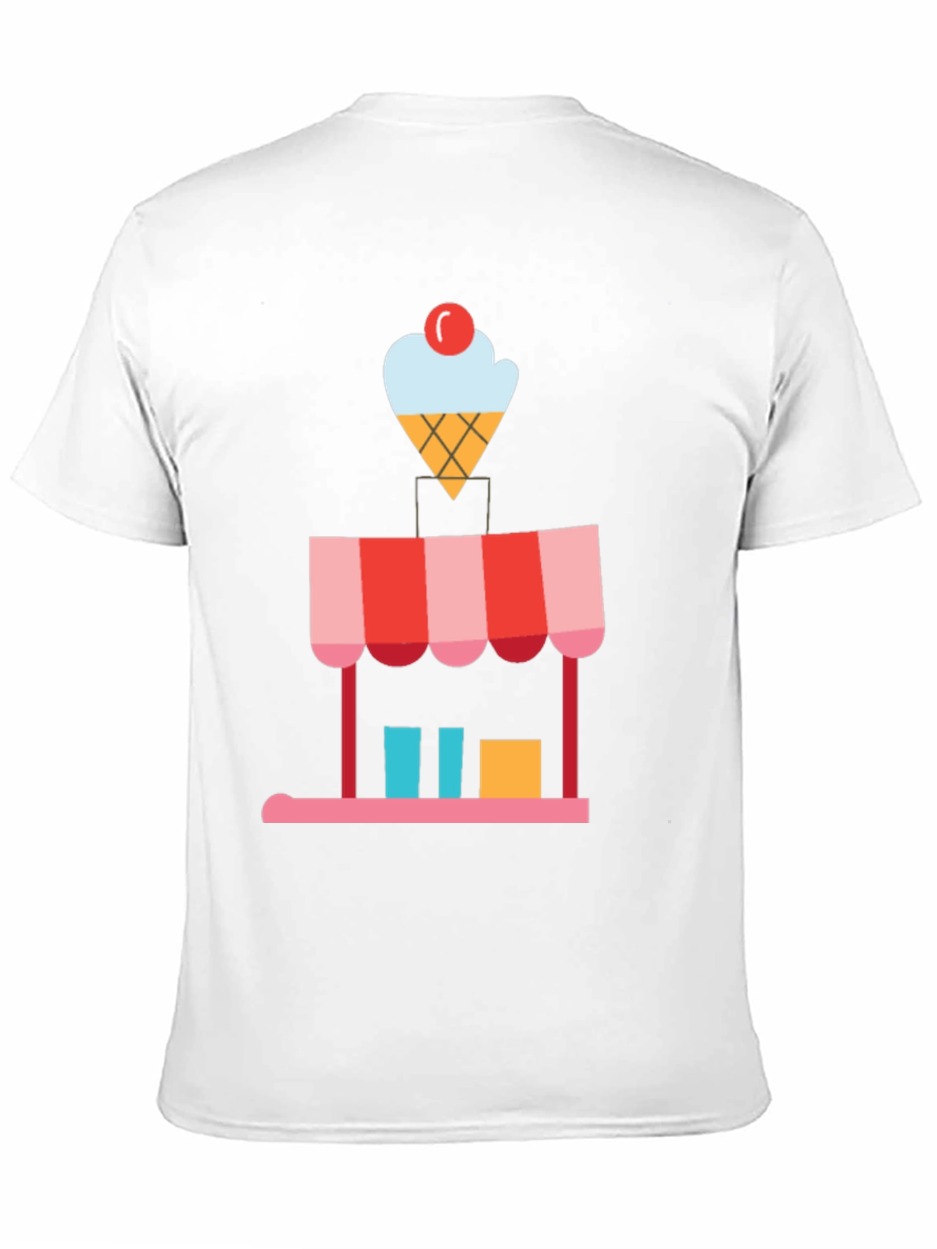 Black Ice Cream Shop Graphic Tee - Black Cotton T-Shirt view 11
