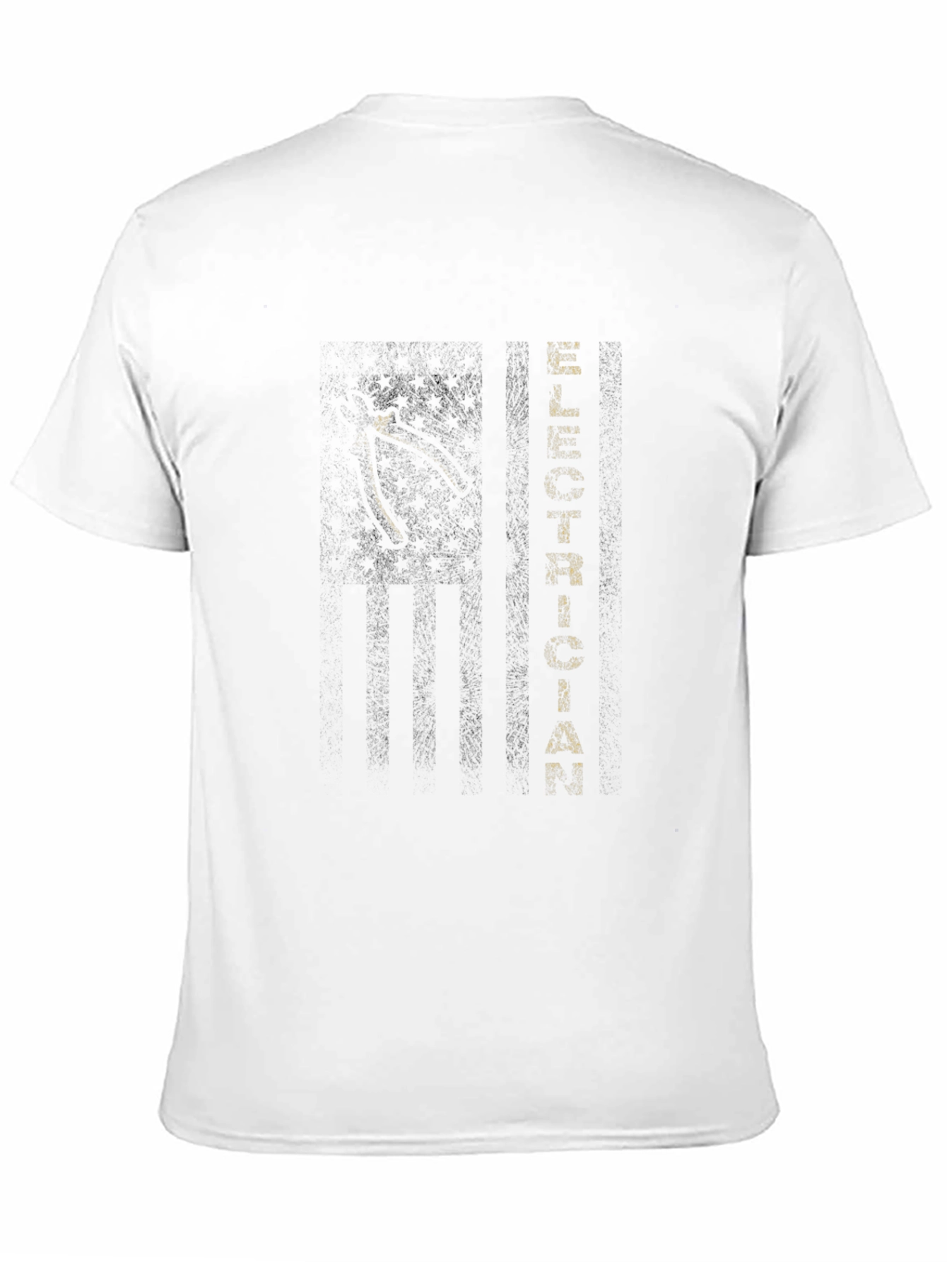Black Electrician T-Shirt - American Flag Design view 11