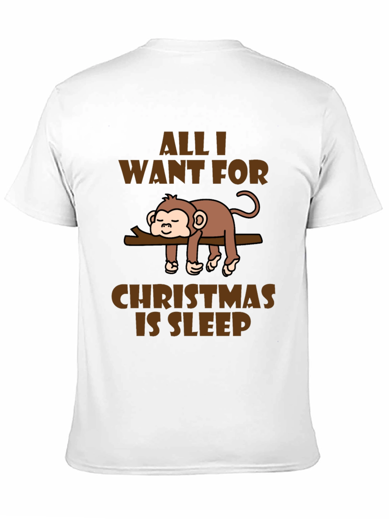 Black Funny Monkey Christmas Sleep T-Shirt view 11