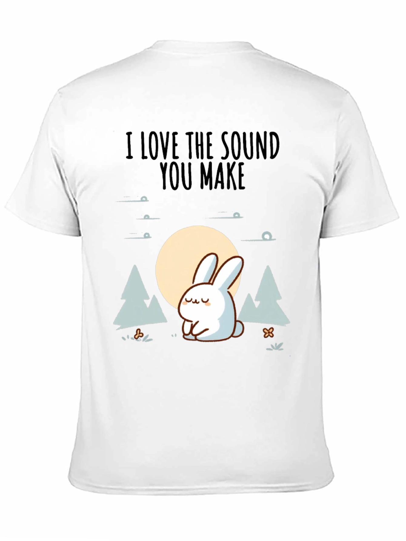 Black Cute Rabbit Graphic Tee - "I Love the Sound You Make" view 11