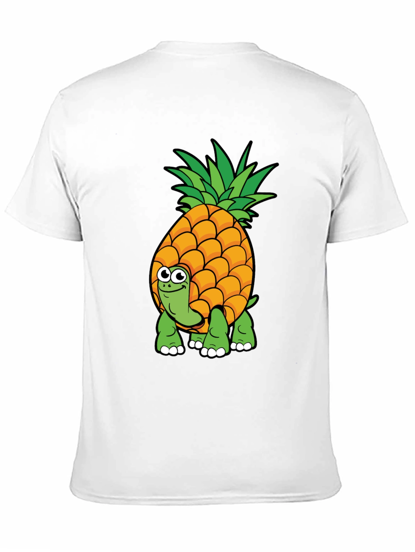 Black Pineapple Turtle Graphic Tee - Novelty Cartoon Shirt view 11