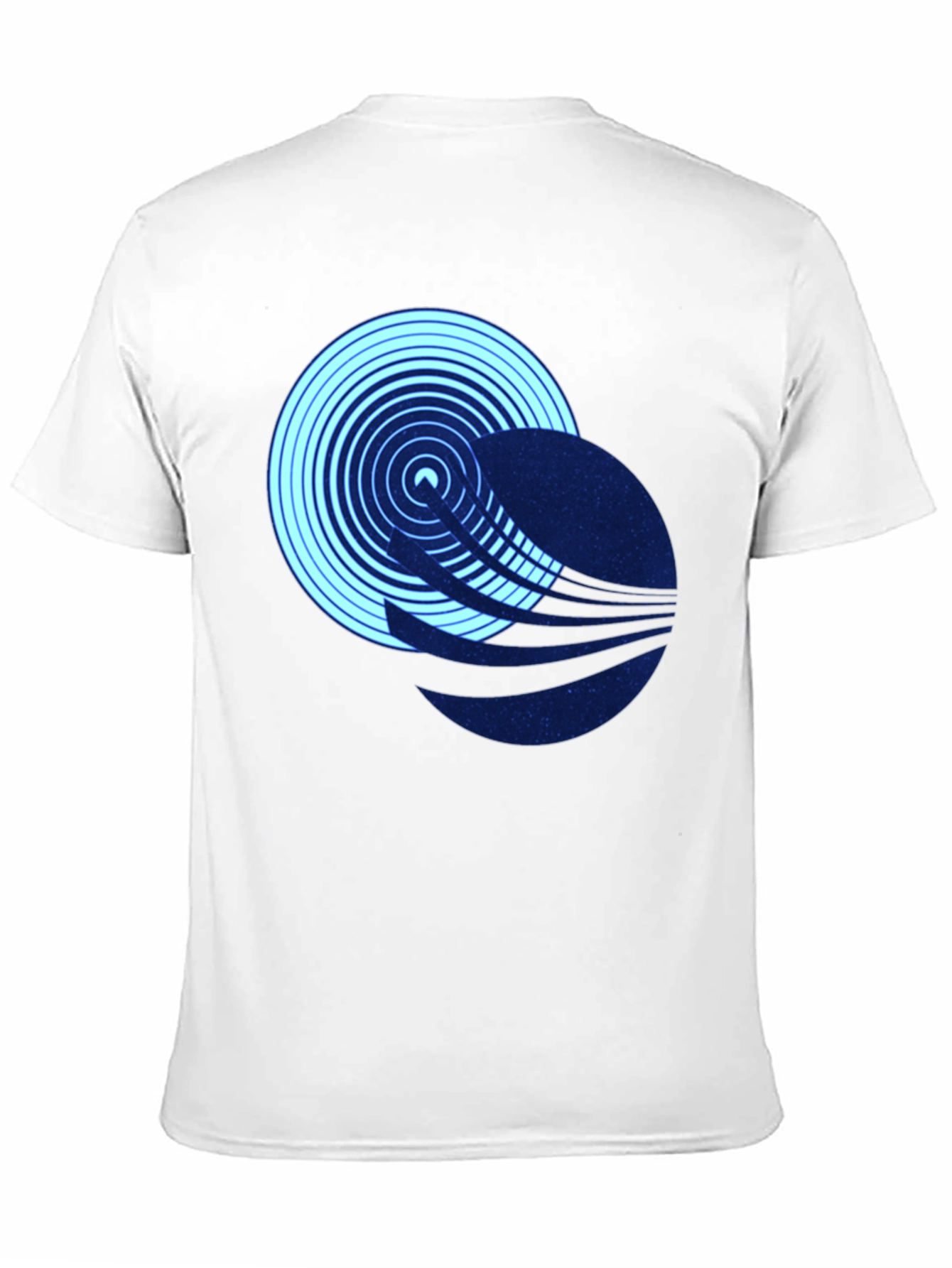 Black Abstract Circle Graphic Tee - Black Cotton Blend T-Shirt view 11