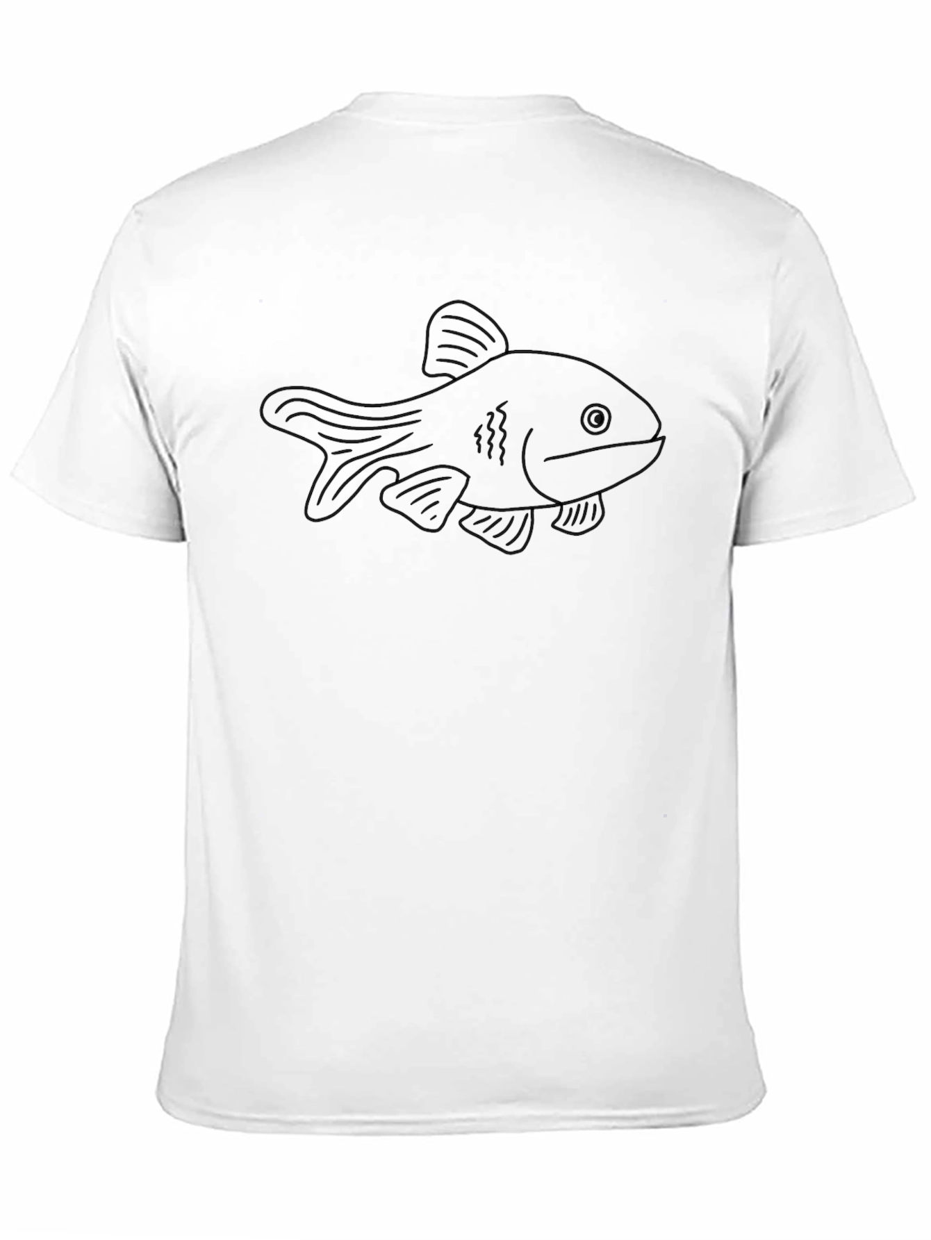 Black Black Fish Outline Tee - Cool Graphic T-Shirt view 11
