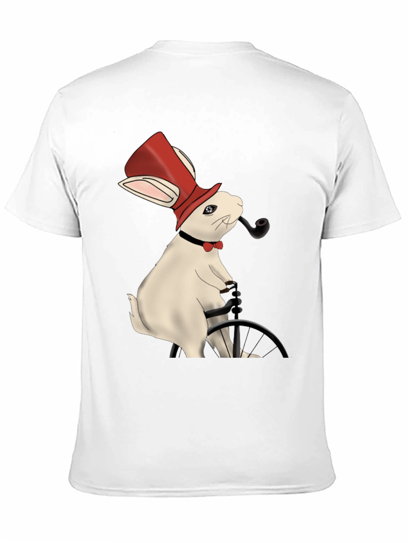 Black Rabbit Gentleman T-Shirt - Unique Design view 11