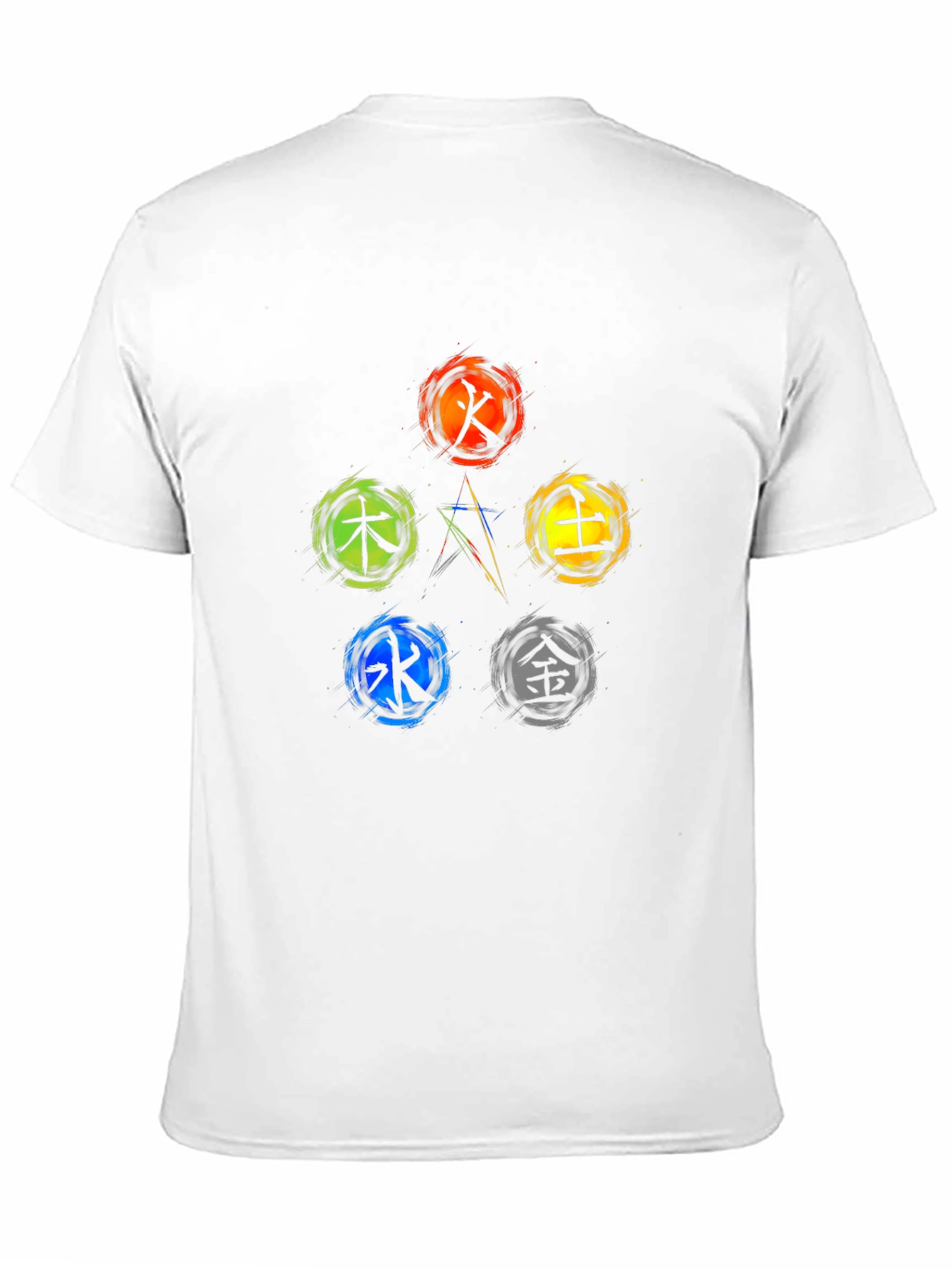 Black Five Elements Symbol T-Shirt view 11