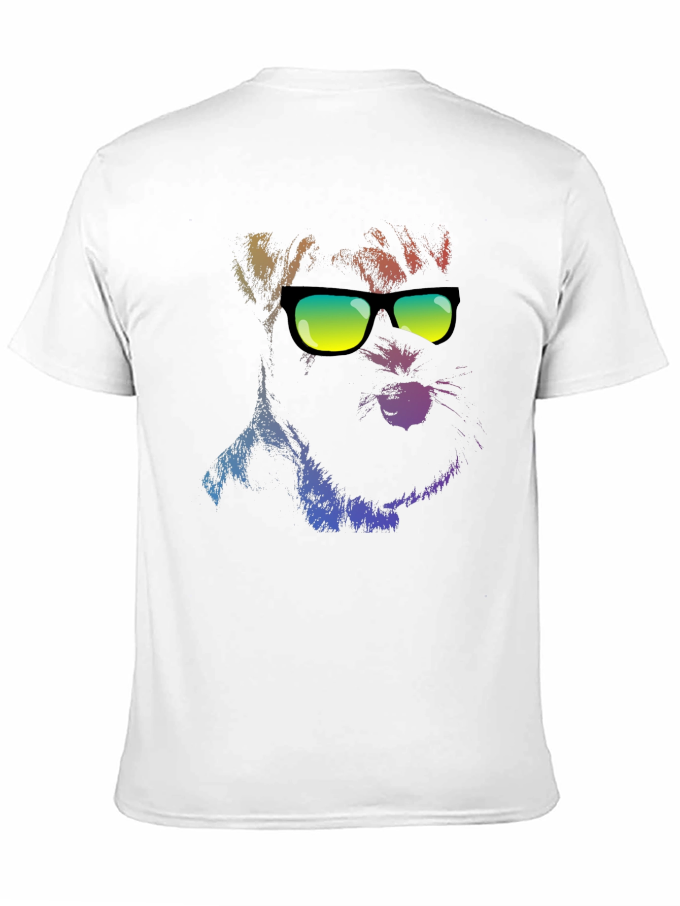 Black Cool Dog in Shades Men's Black T-Shirt view 11