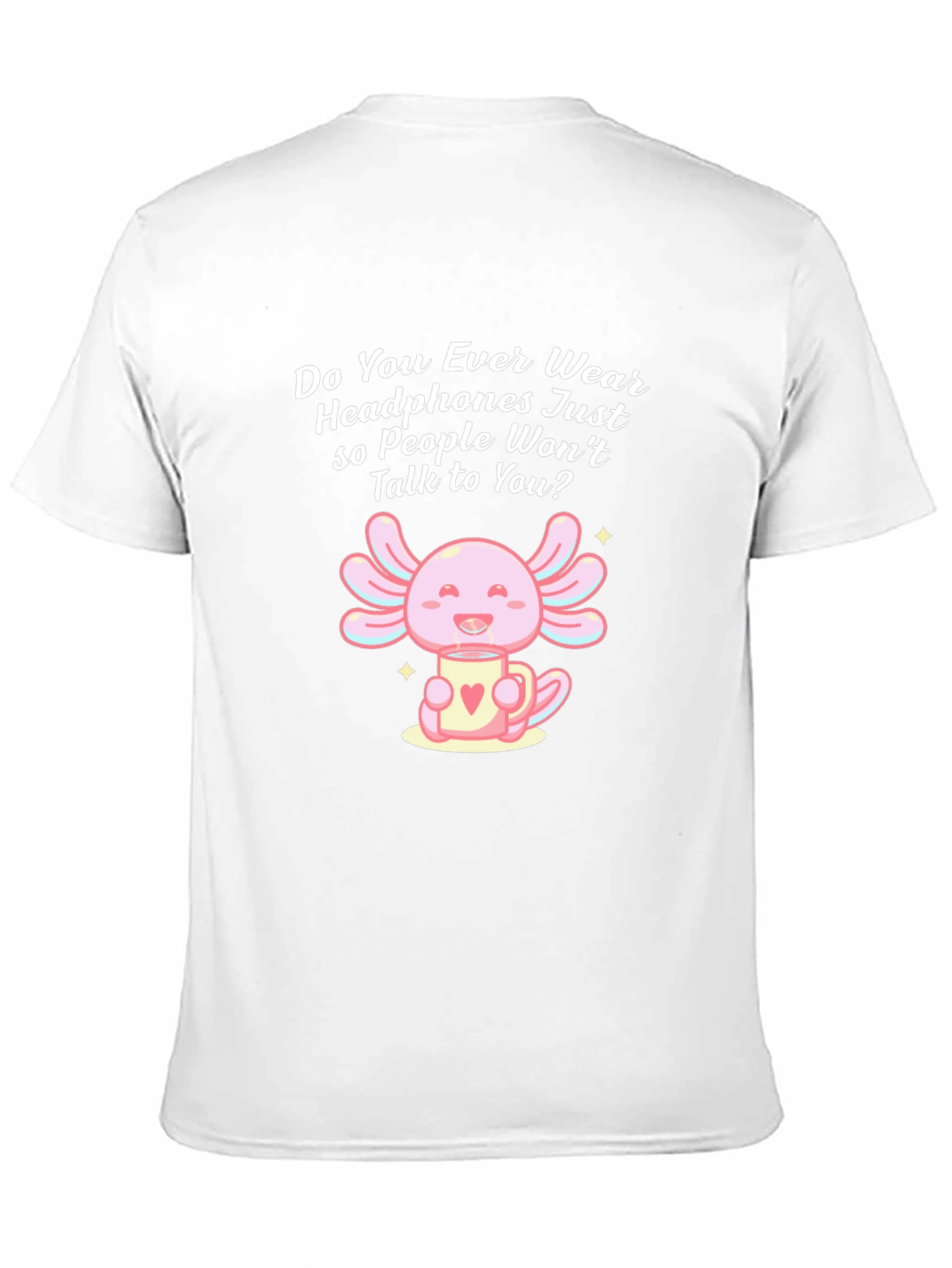 Black Axolotl Headphones T-Shirt - Cute & Funny view 11