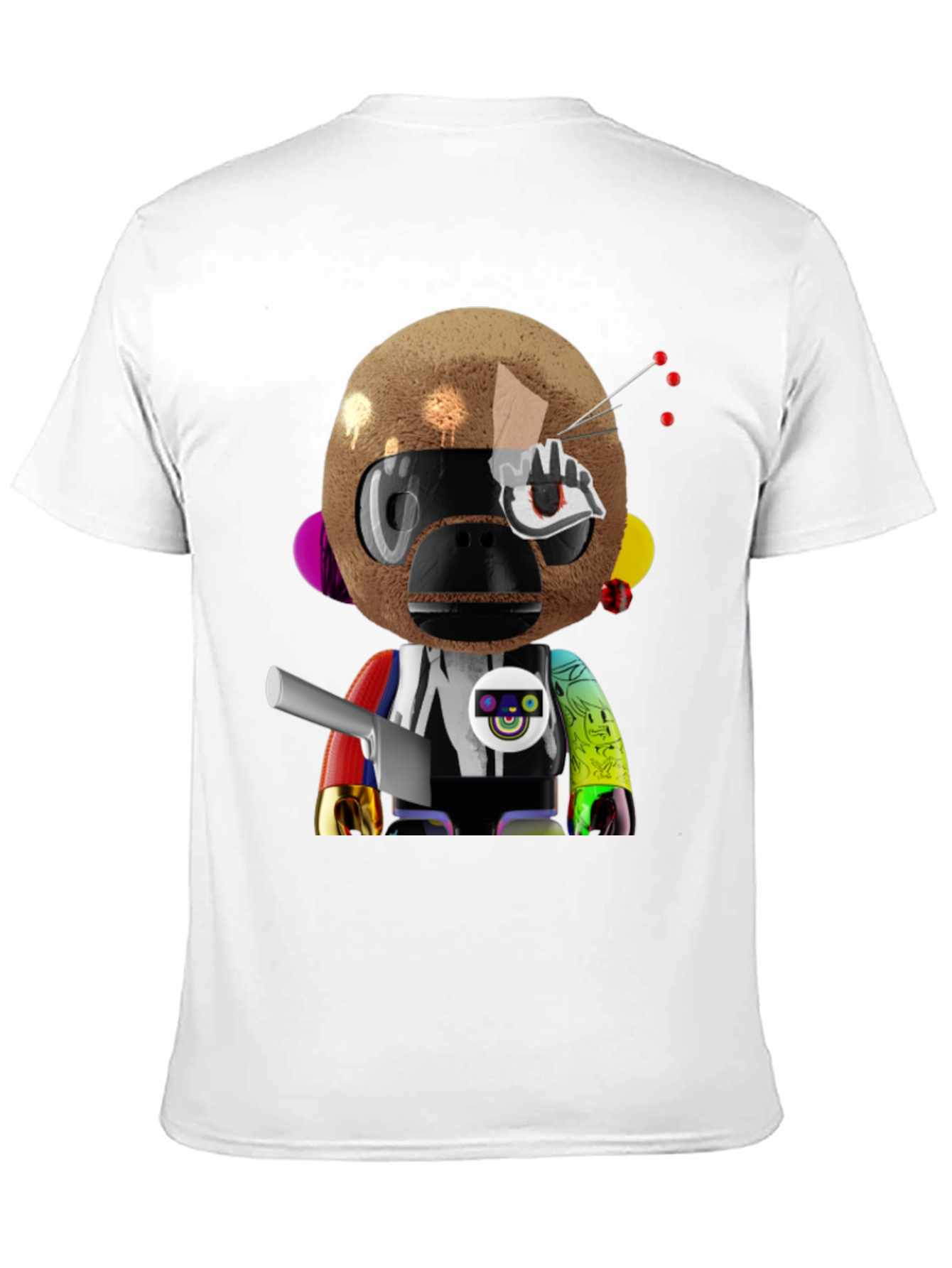 Black Novelty Robot Monkey Graphic T-Shirt view 11