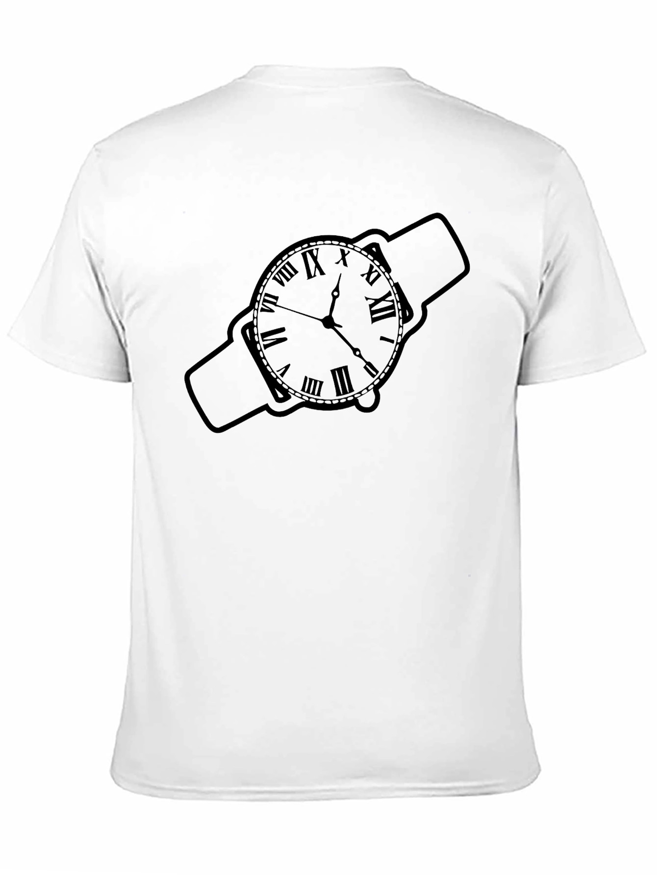 Black Classic Timepiece Graphic Tee - Stylish Watch Design view 11