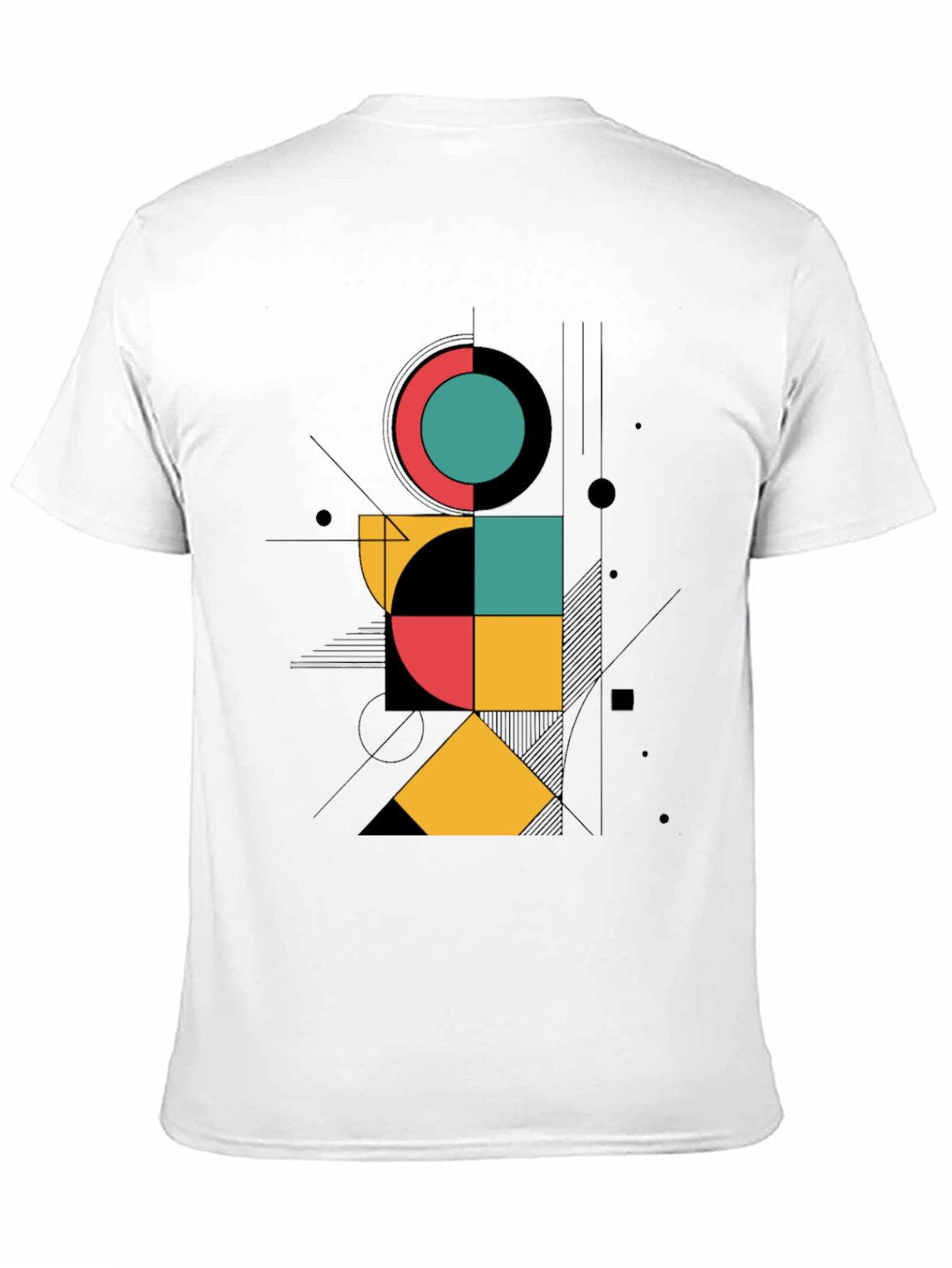 Black Geometric Graphic Print Black T-Shirt view 11