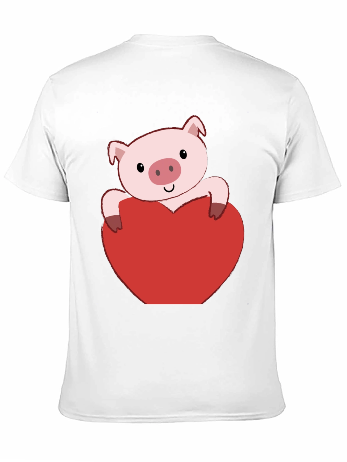 Black Pig Heart Valentine's Day T-Shirt view 11