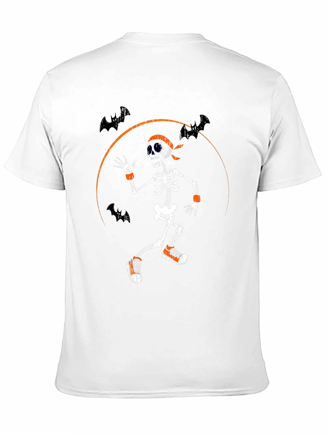 Black Halloween Skeleton Running Bats T-Shirt view 11