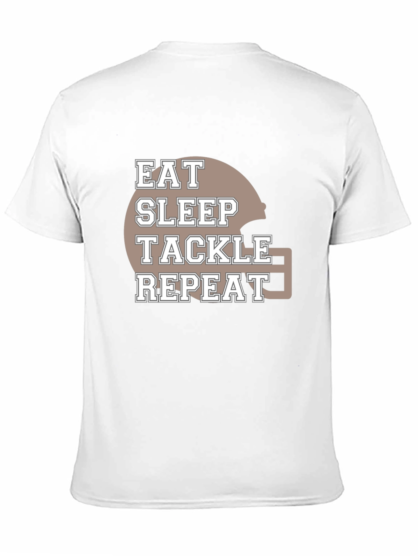 Black Eat Sleep Tackle Repeat Football T-Shirt view 11