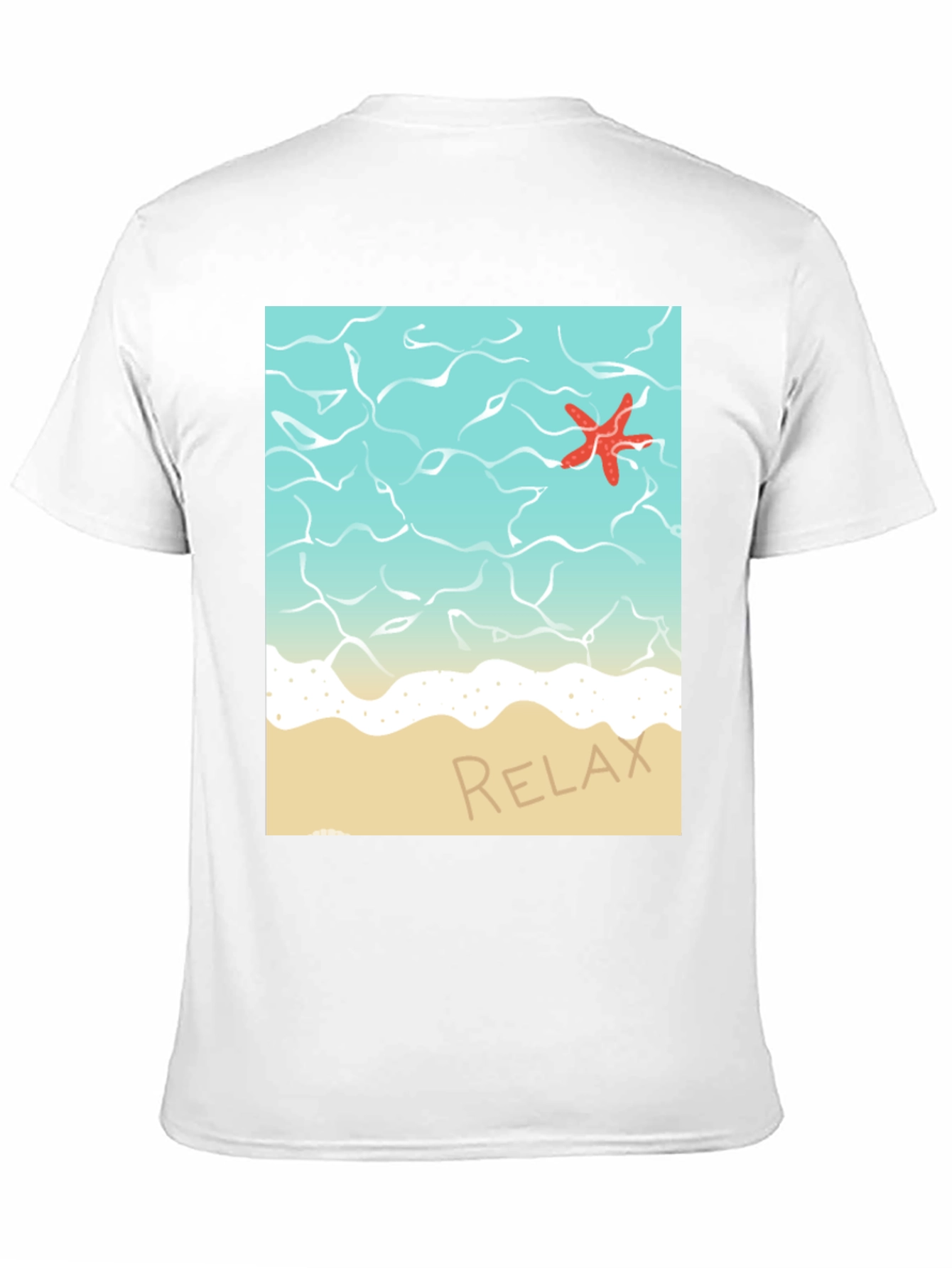 Black Relaxing Beach T-Shirt - Starfish Ocean Design view 11