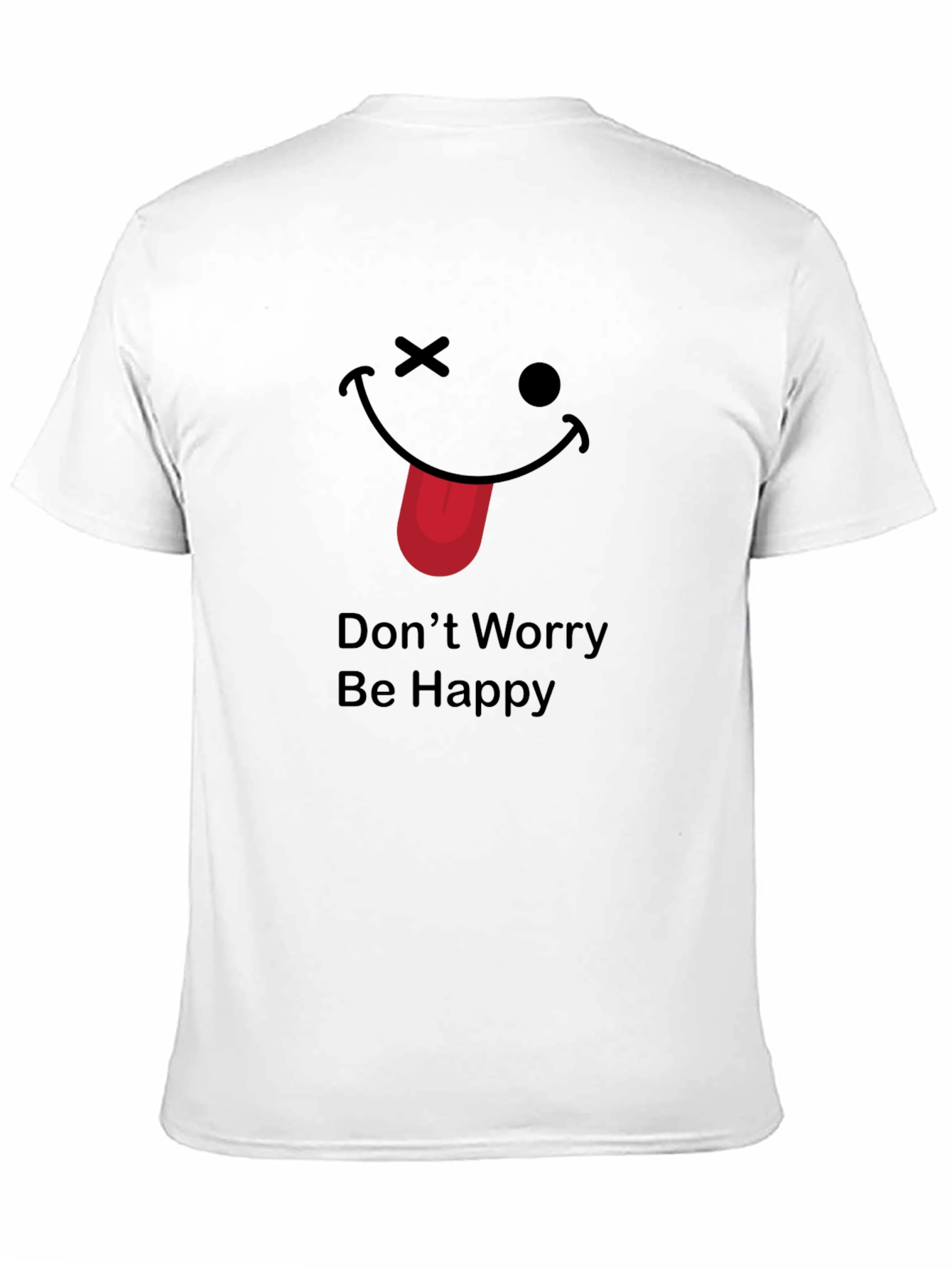 Black Funny "Don't Worry Be Happy" Graphic Tee view 11