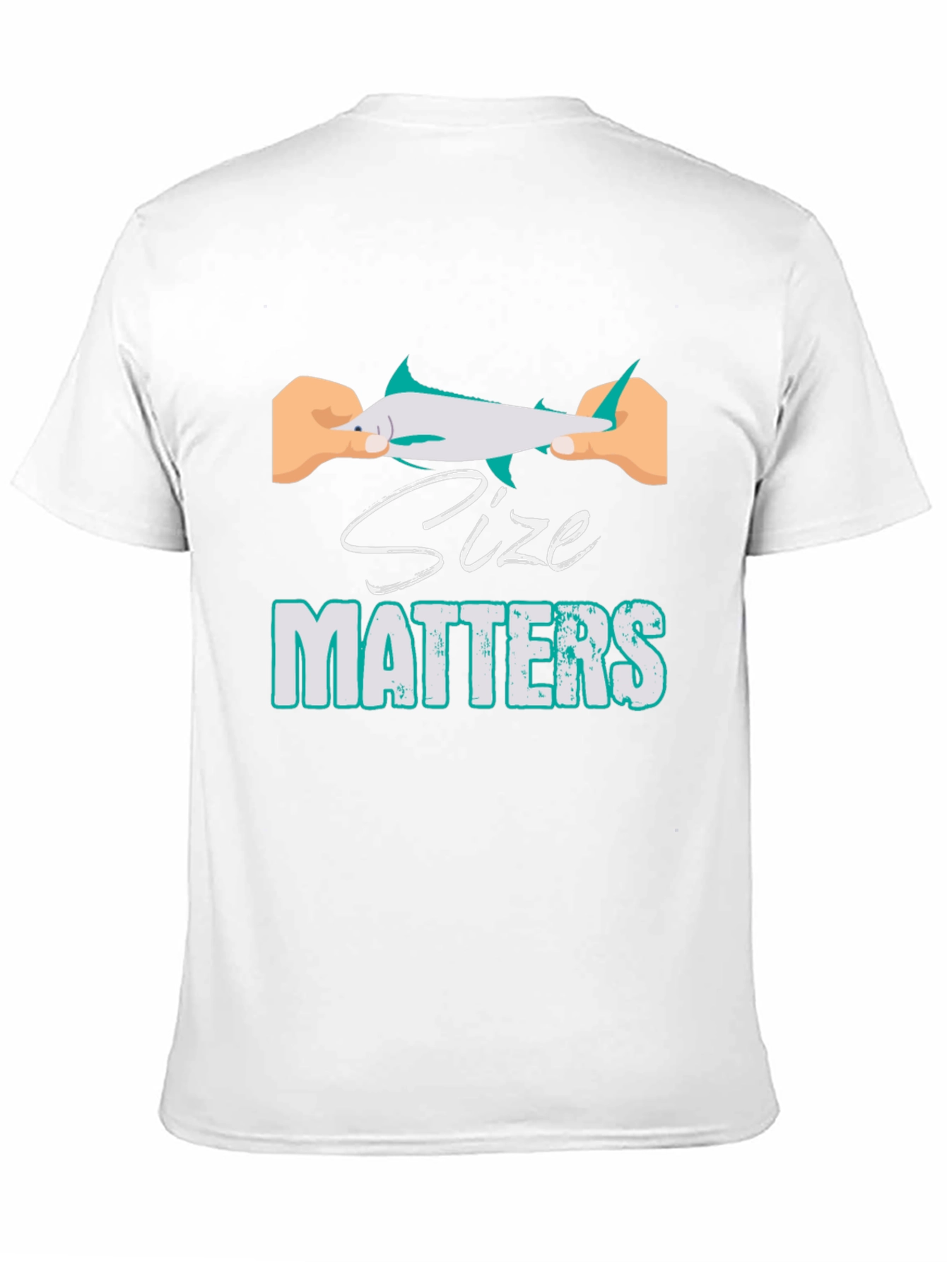 Black Size Matters Funny Fishing T-Shirt view 11
