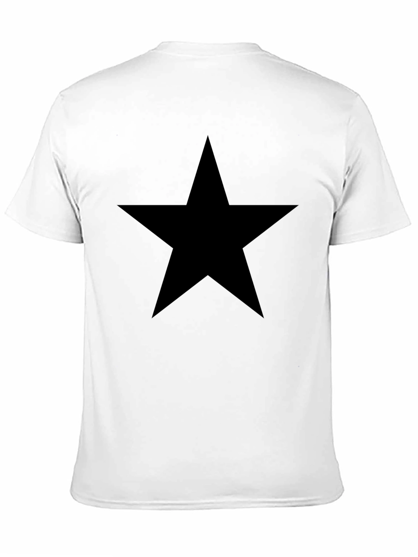 Black Bold Star Graphic Black Tee - Modern Casual Style view 11