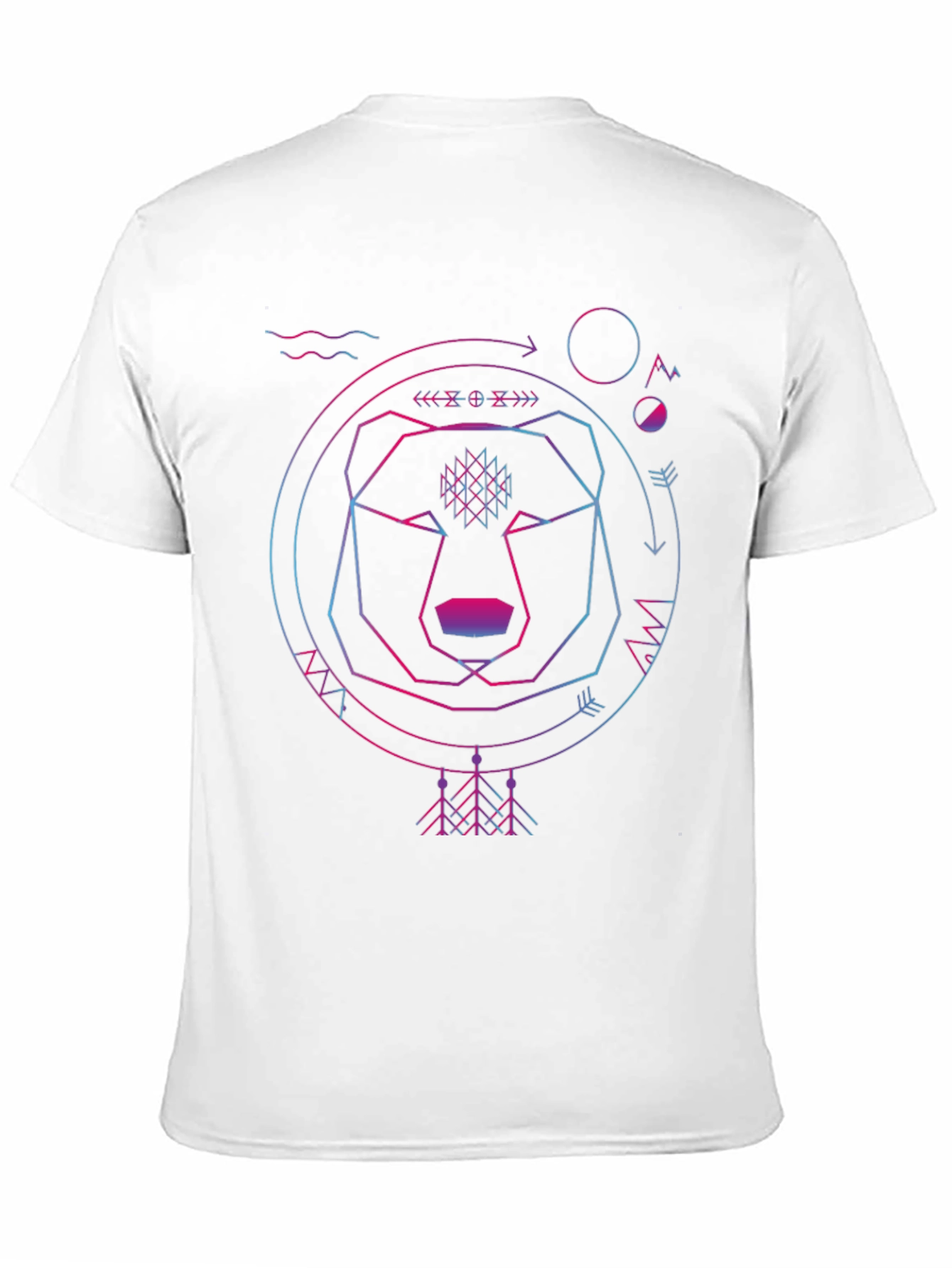 Black Geometric Bear Graphic Tee - Black Cotton view 11