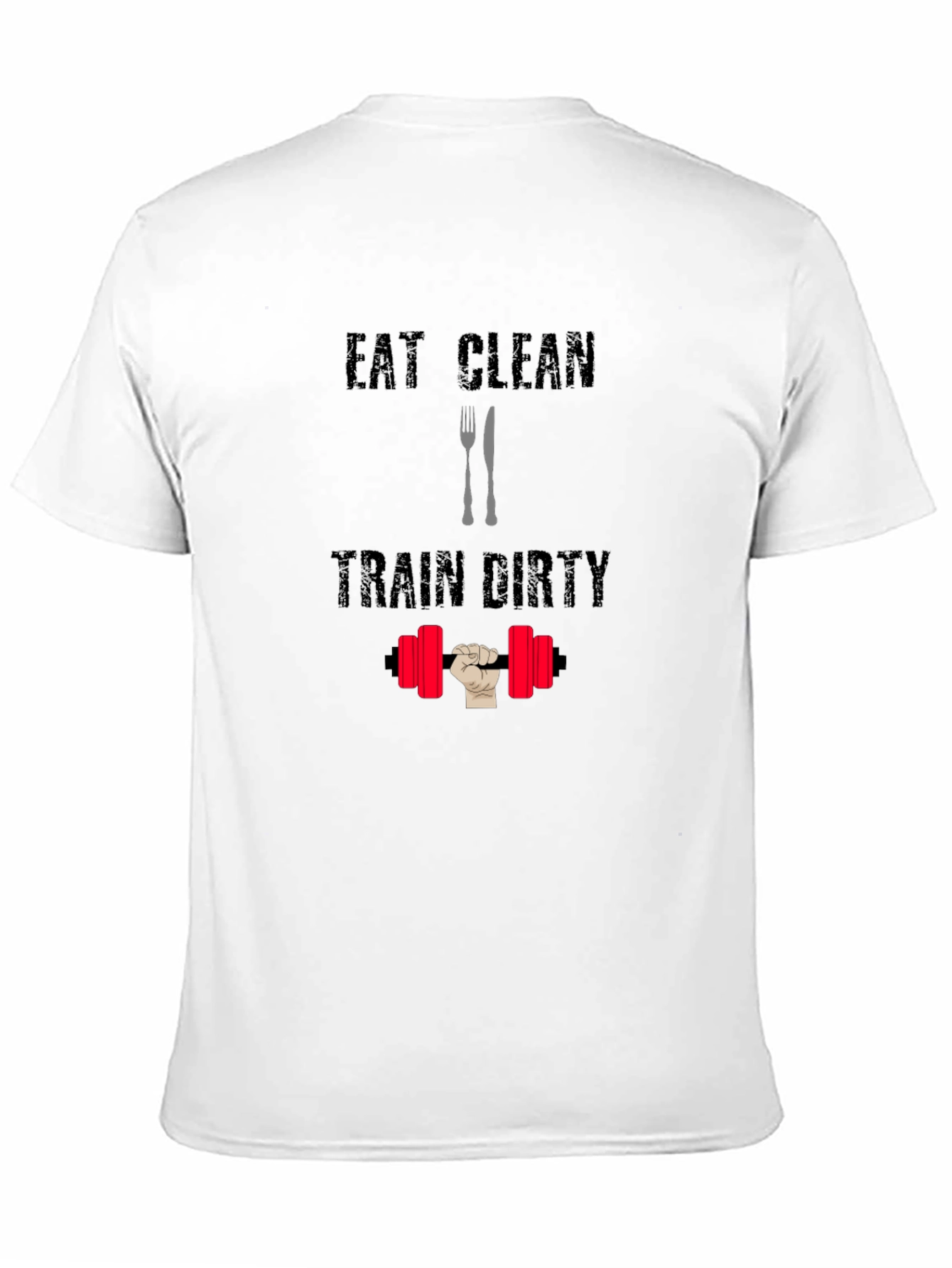 Black Eat Clean Train Dirty Black Graphic T-Shirt view 11