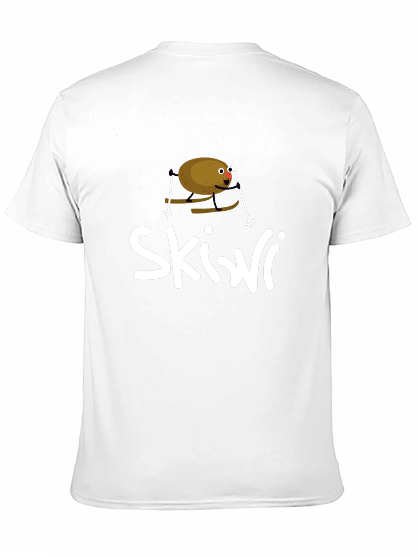 Black Skiwi Funny Kiwi Skiing T-Shirt view 11