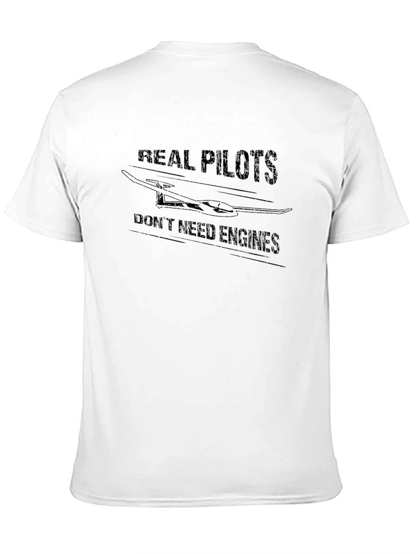Real Pilots Don't Need Engines Black T-Shirt - 11